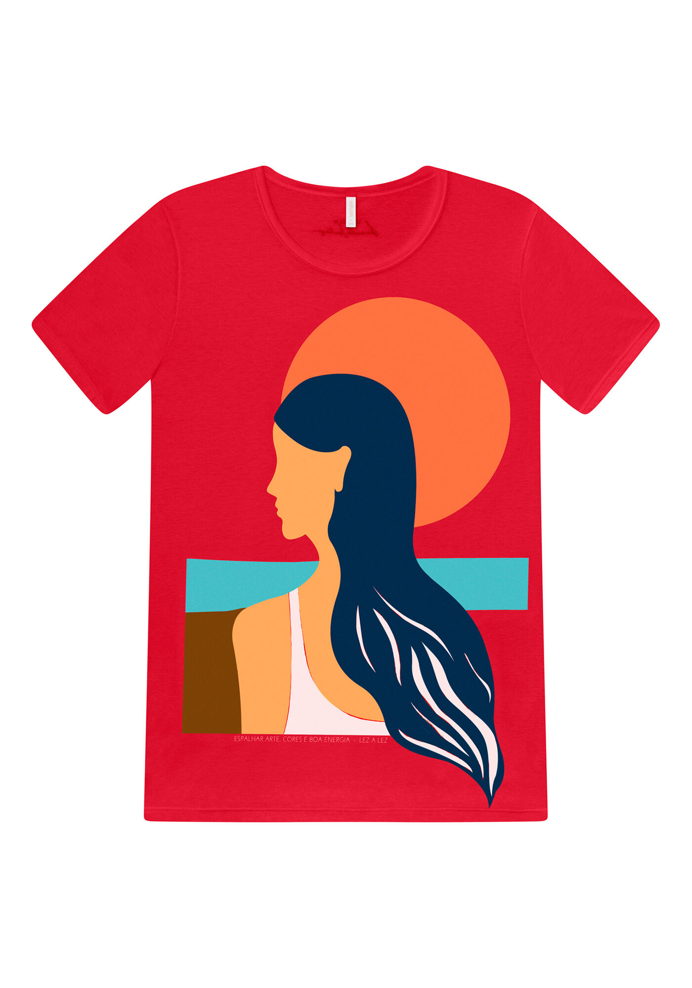 Blusa Manga Curta Estampa Silhueta, , large.