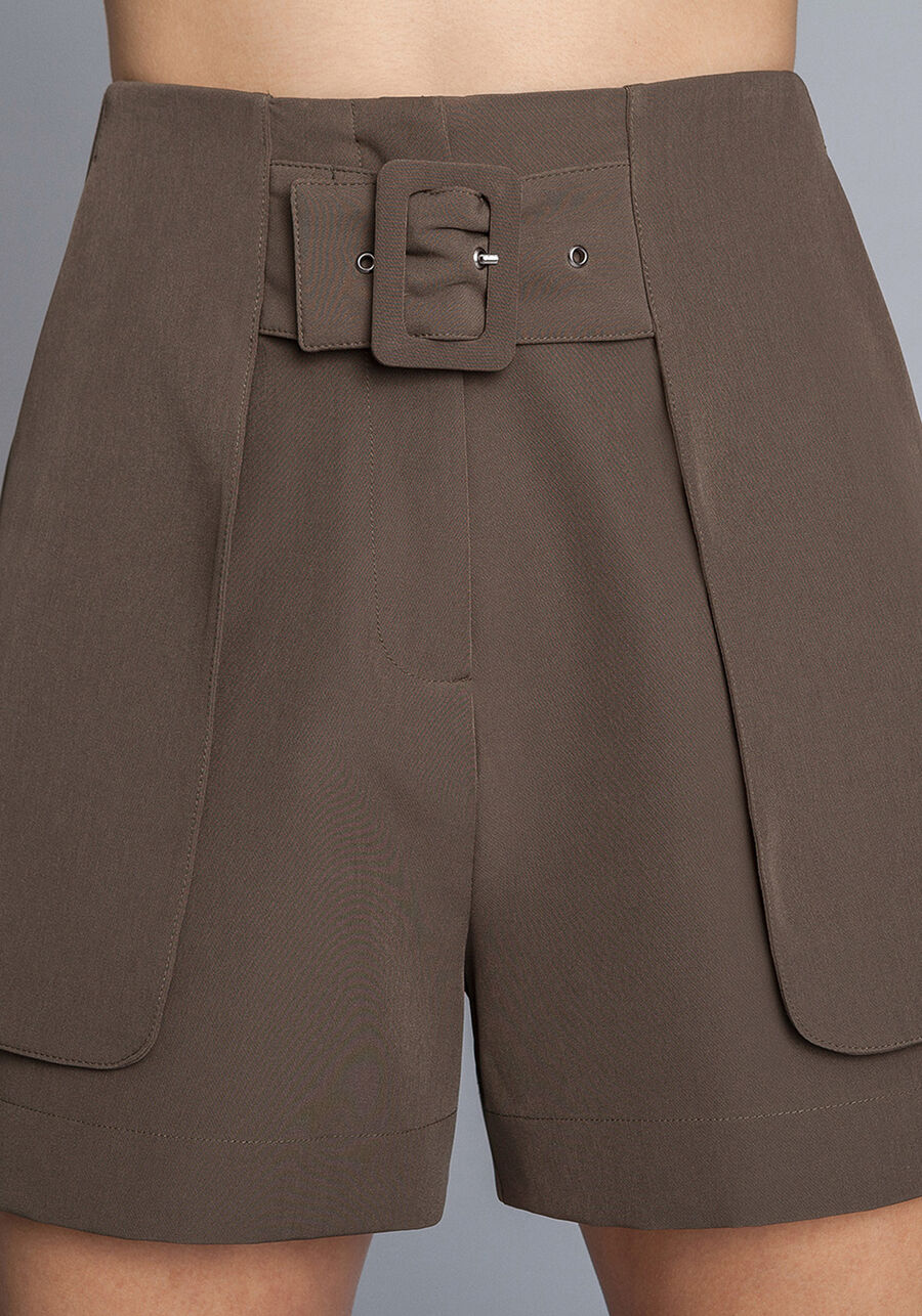 Shorts Bolsos Cinto Cintura Alta, . Shorts Bolsos Cinto Cintura Alta, , large.