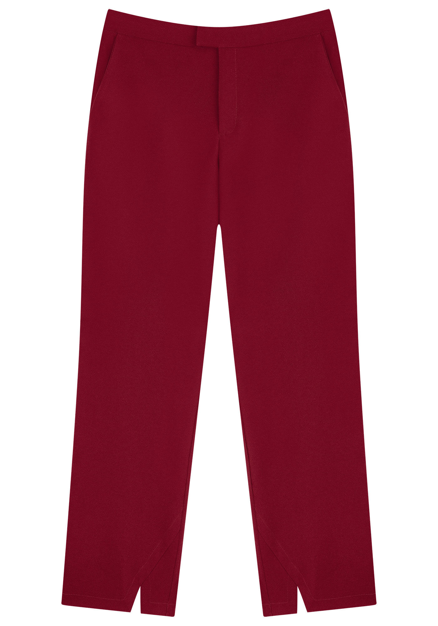 Cal&ccedil;a Reta Alfaiataria Slim com Cintura M&eacute;dia, BORDO KIR ROYALLE, large.