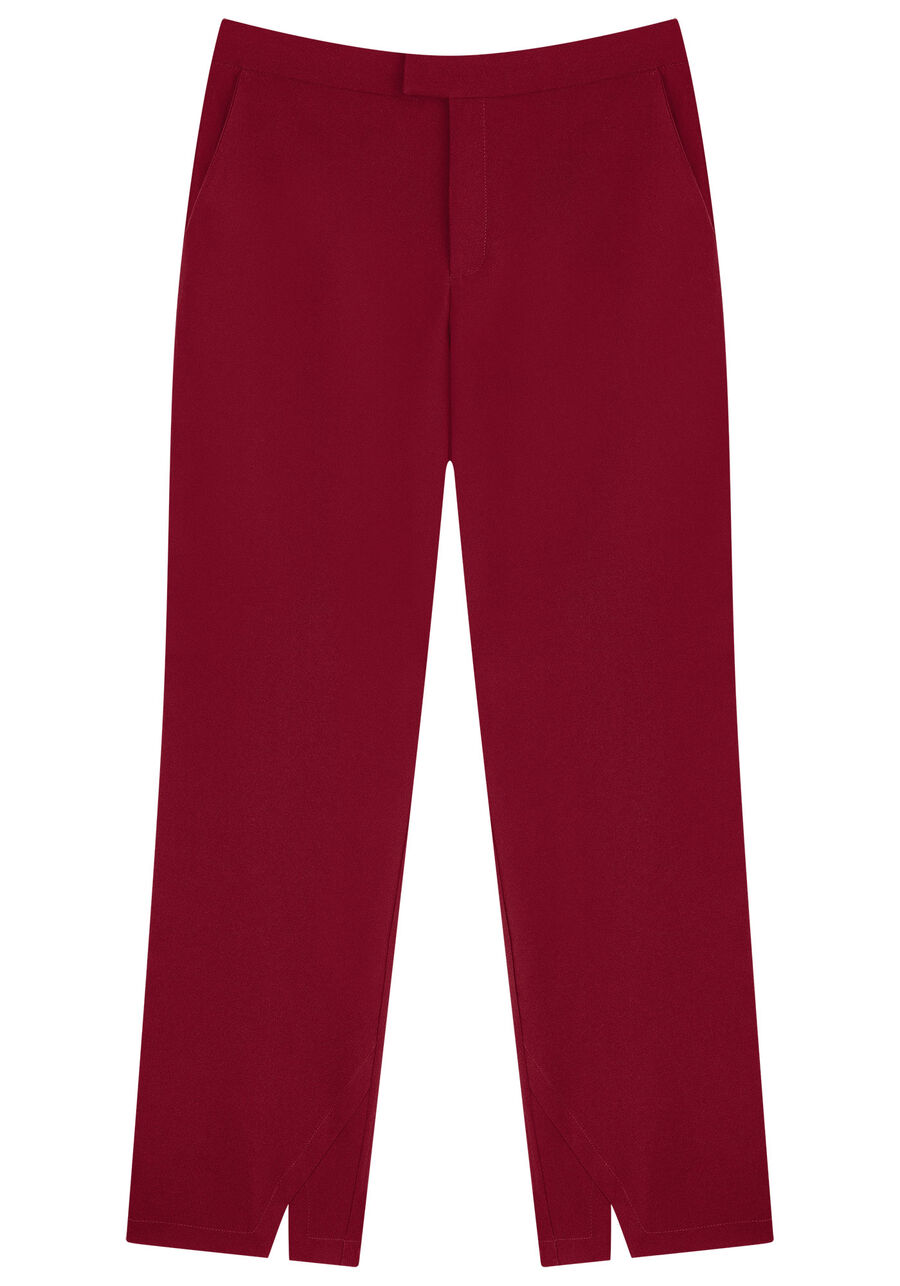 Calça Reta Alfaiataria Slim com Cintura Média, BORDO KIR ROYALLE. Calça Reta Alfaiataria Slim com Cintura Média, BORDO KIR ROYALLE, large.