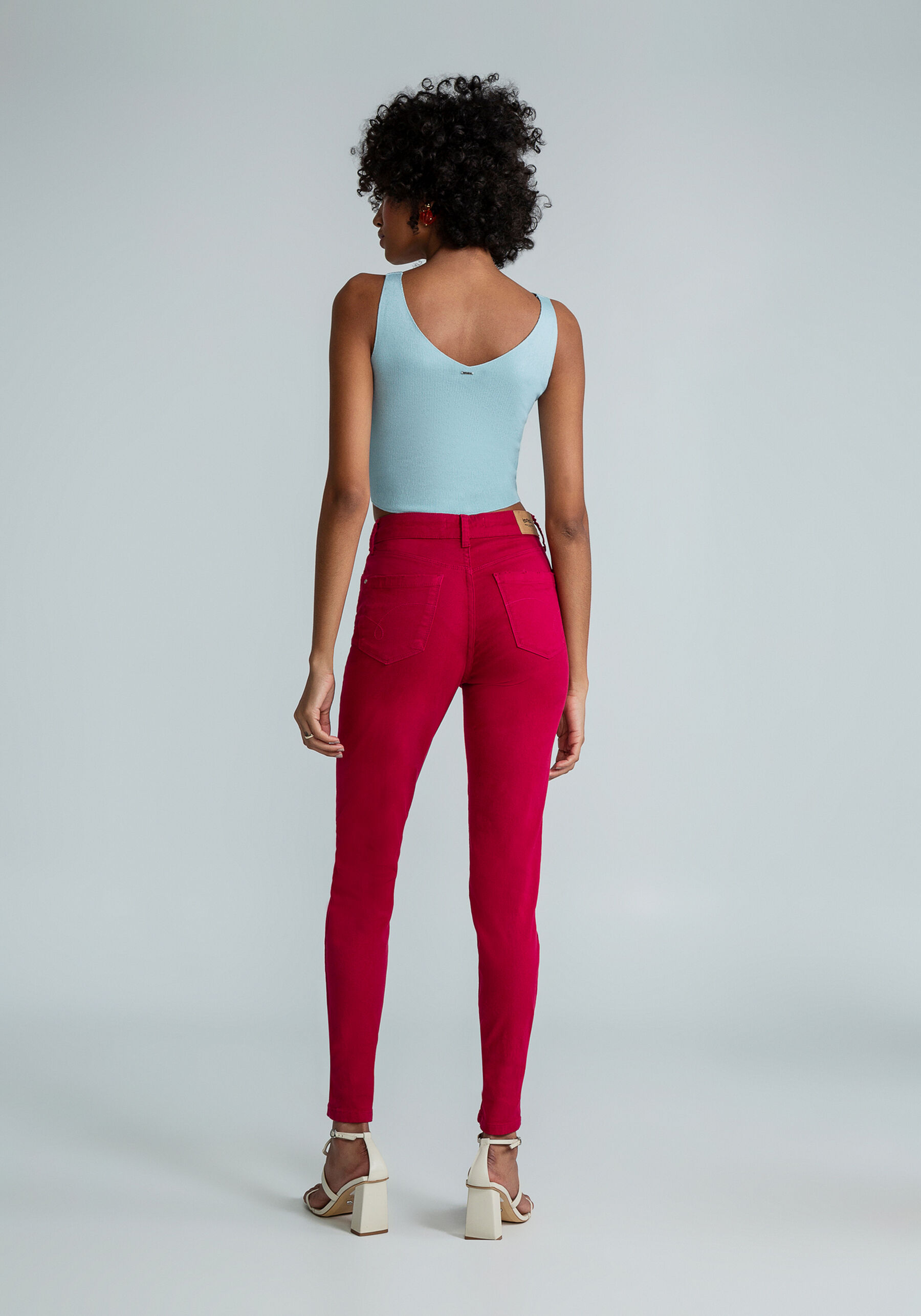 Calça Sarja Skinny Aruba Every Day, VERMELHO. Calça Sarja Skinny Aruba Every Day, VERMELHO, large.