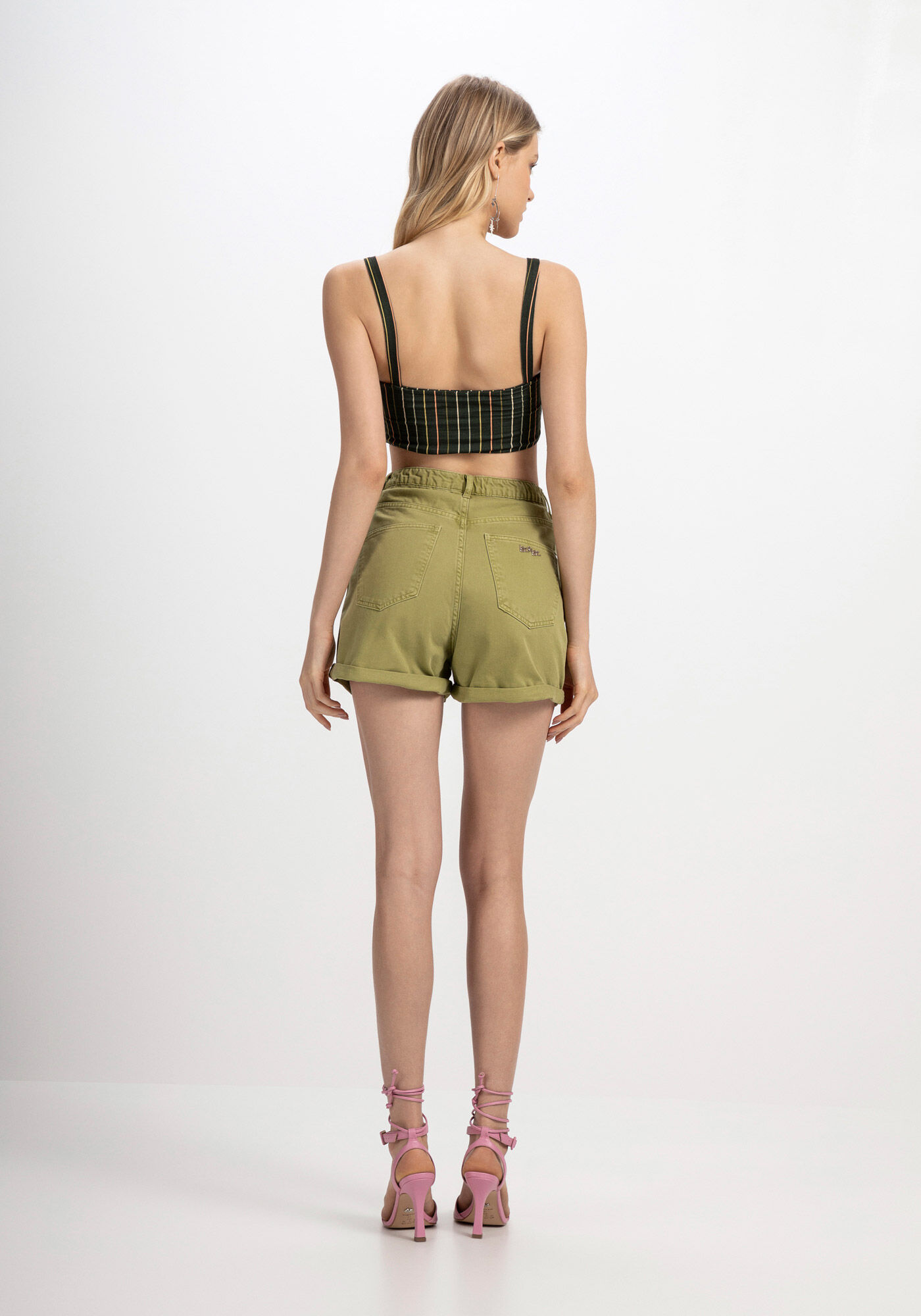 Shorts Sarja Mom com Cintura Super Alta, , large.