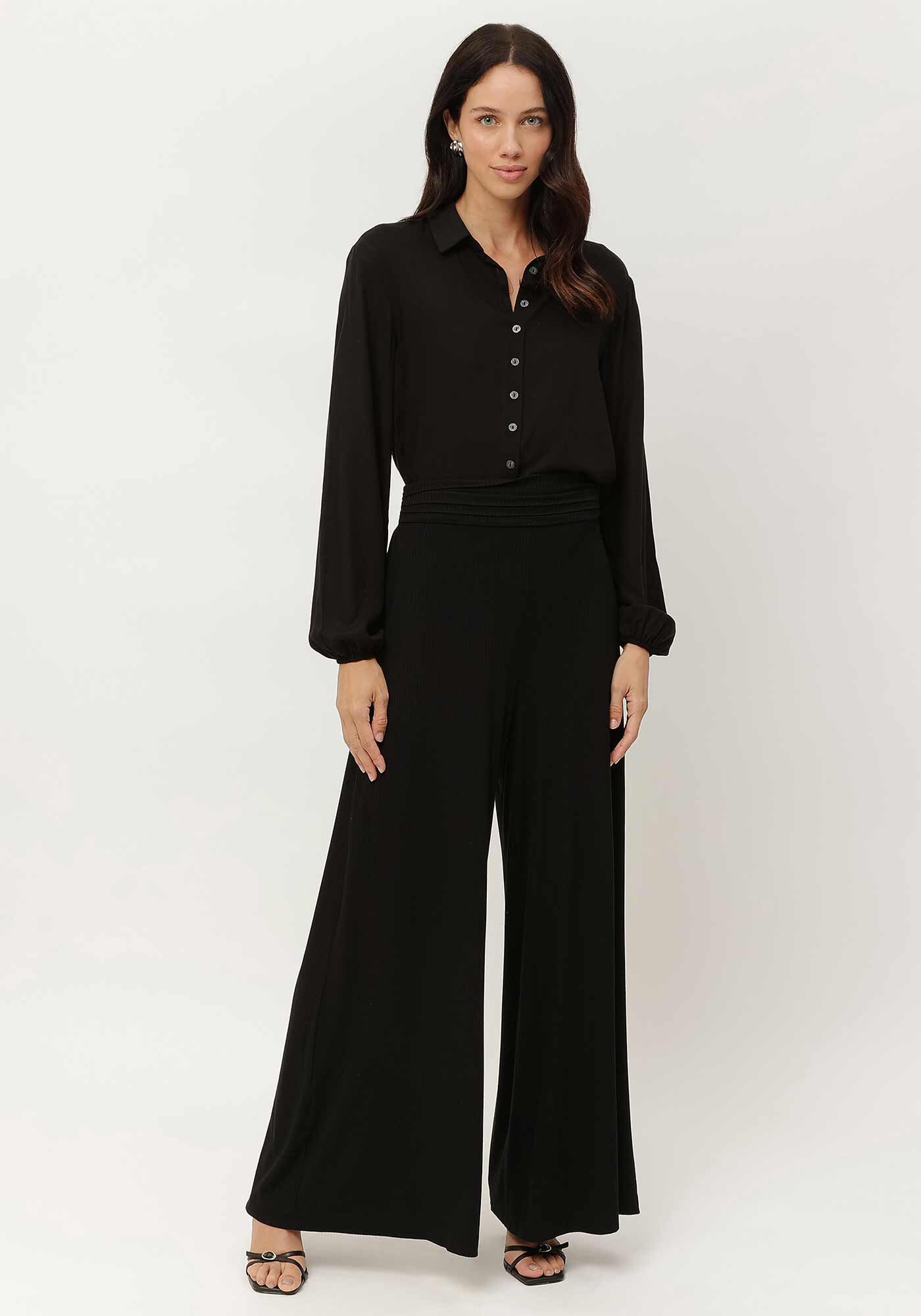 Camisa Manga Longa Bufante em Crepe, , large.