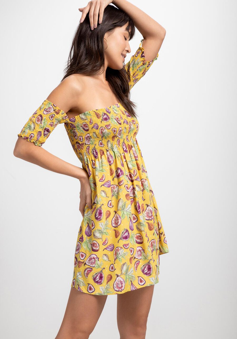 Vestido Curto em Viscose Ombro a Ombro, . Vestido Curto em Viscose Ombro a Ombro, , large.