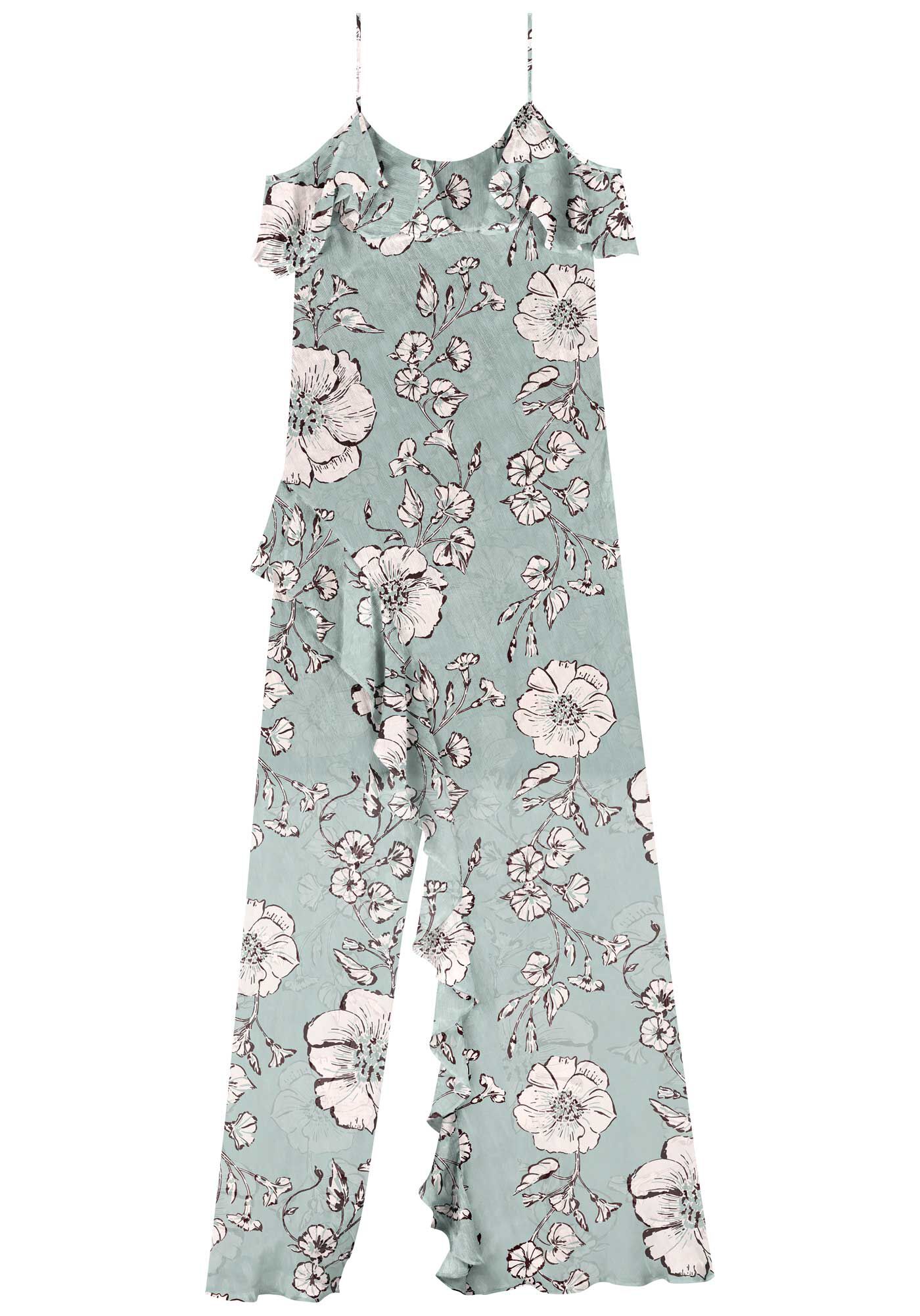 Vestido Longo De Al&ccedil;as Com Babados E Transpar&ecirc;ncia, , large.