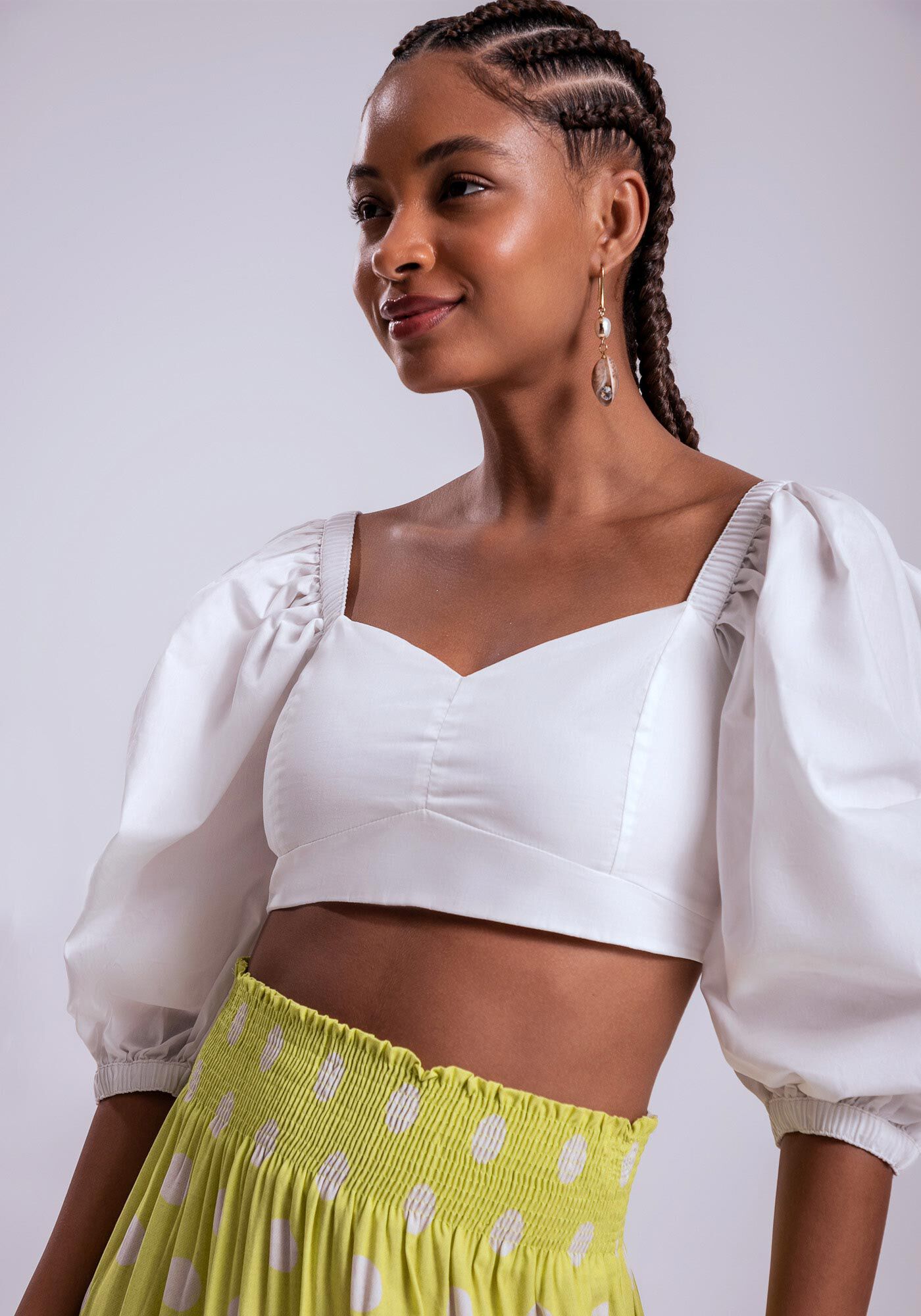 Blusa Cropped com Manga Bufante, , large.