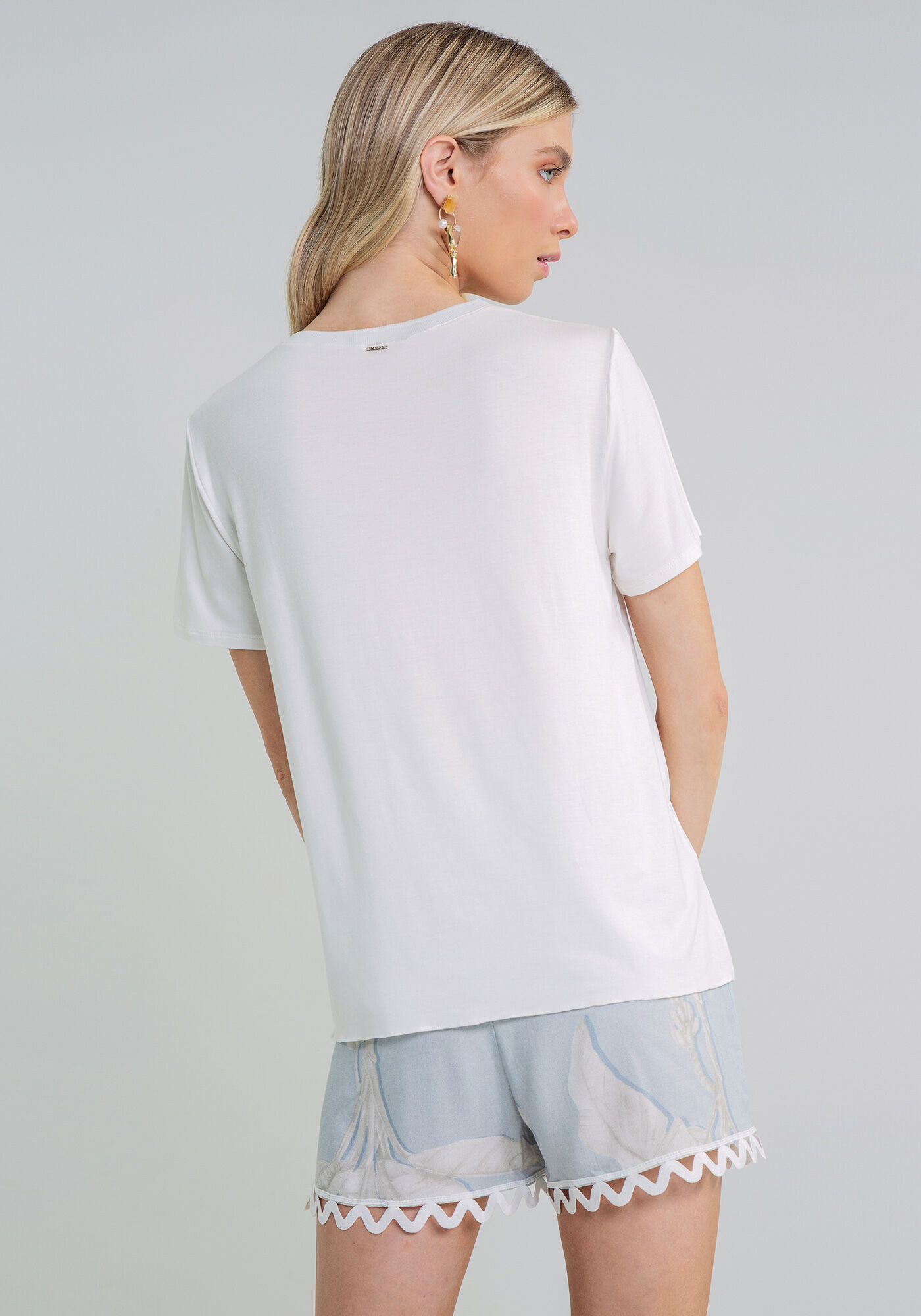 Blusa Manga Curta Estampa, , large.