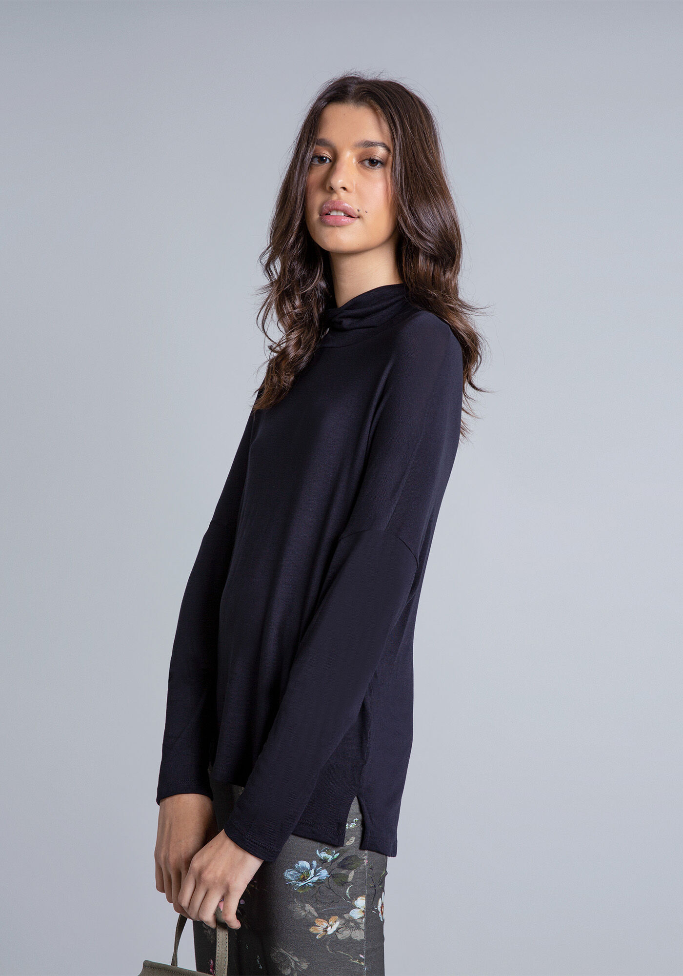 Blusa Manga Longa Gola Alta, , large.