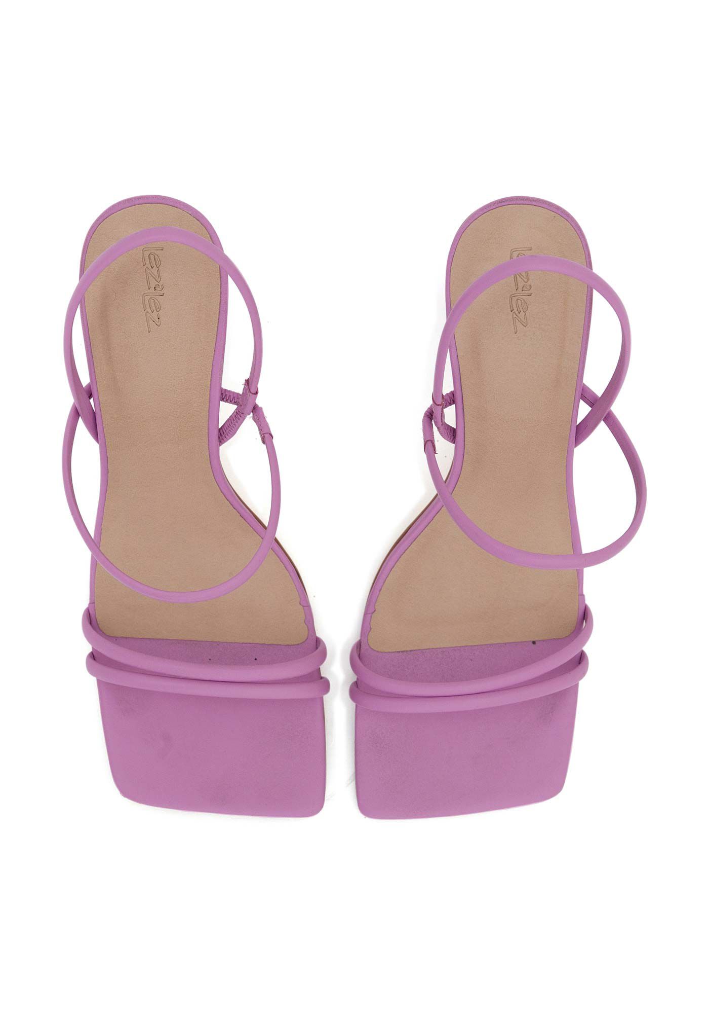 Sand&aacute;lia em Couro com Salto Bloco Geom&eacute;trico, , large.