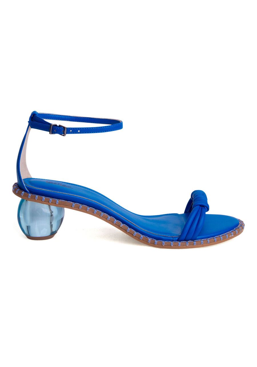 Sandália com Salto Diferenciado de Acrílico, AZUL TENUE. Sandália com Salto Diferenciado de Acrílico, AZUL TENUE, large.