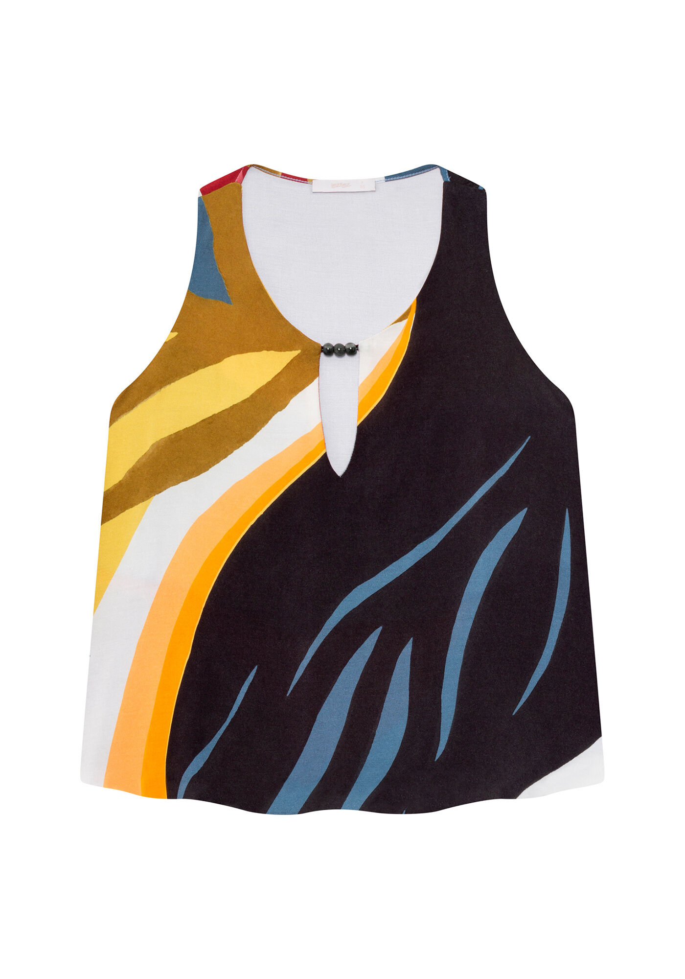 Blusa Detalhe Decote Estampa, , large.