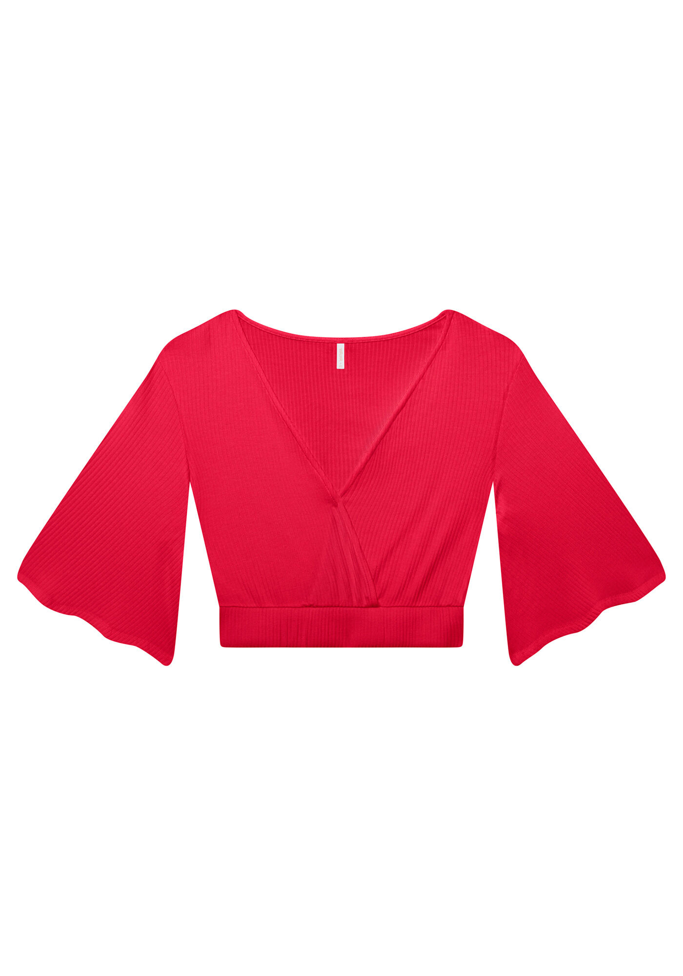 Blusa Cropped Manga Sino, , large.