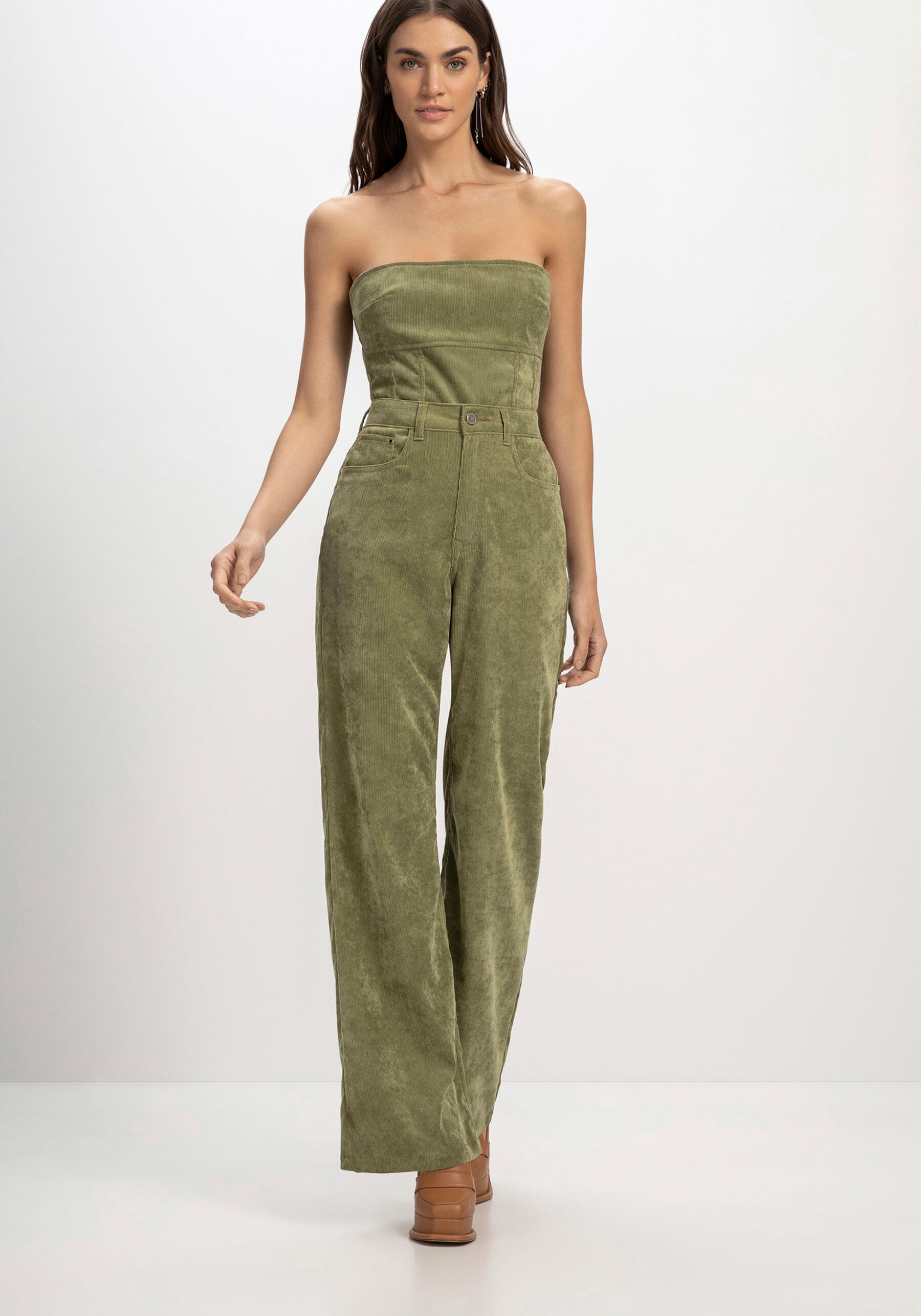 Calça Wide Leg em Veludo Cotelê Super Alta, . Calça Wide Leg em Veludo Cotelê Super Alta, , large.