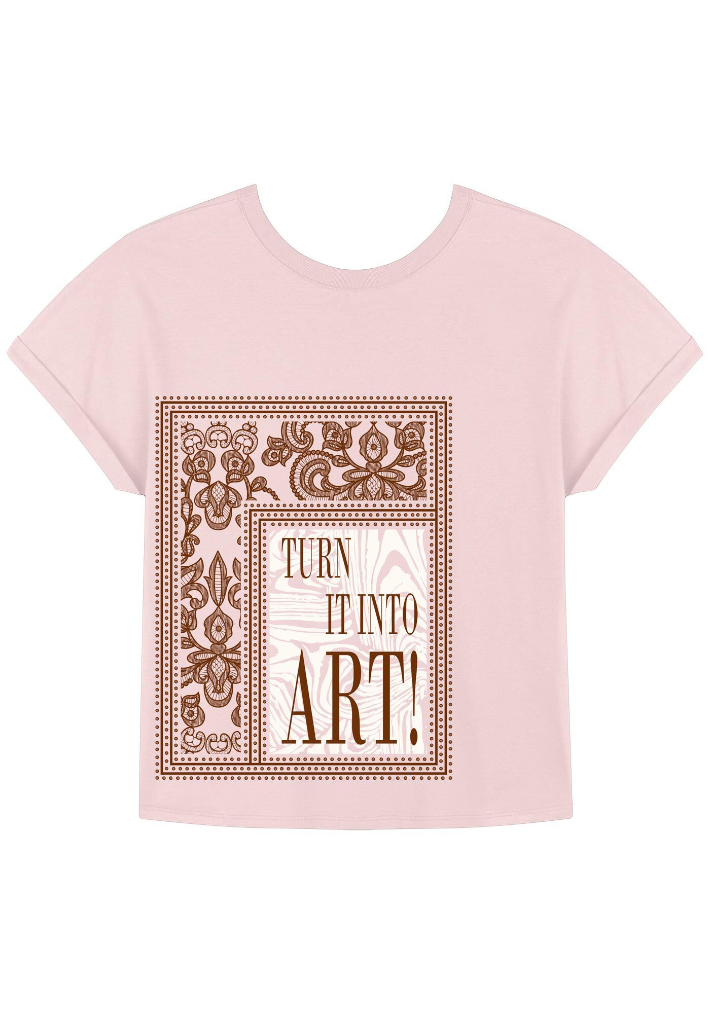 Blusa Com Estampa Frontal E Mangas Dobradas Em Malha Prime, ROSA SIRTAKI, large.