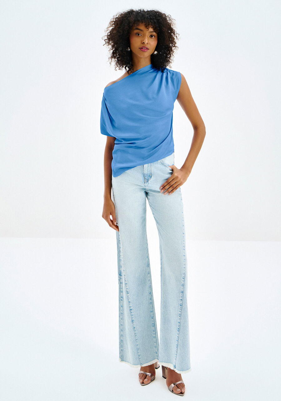 Blusa Assimétrica com Decote Um Ombro Só, . Blusa Assimétrica com Decote Um Ombro Só, , large.