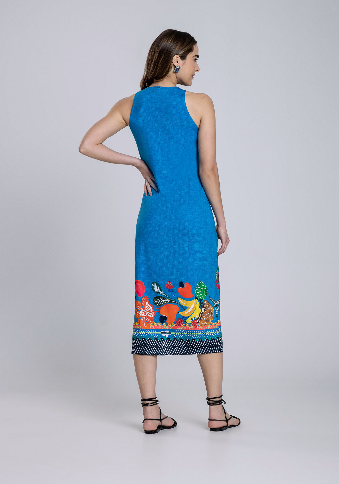 Vestido midi com discount sandalia anabela