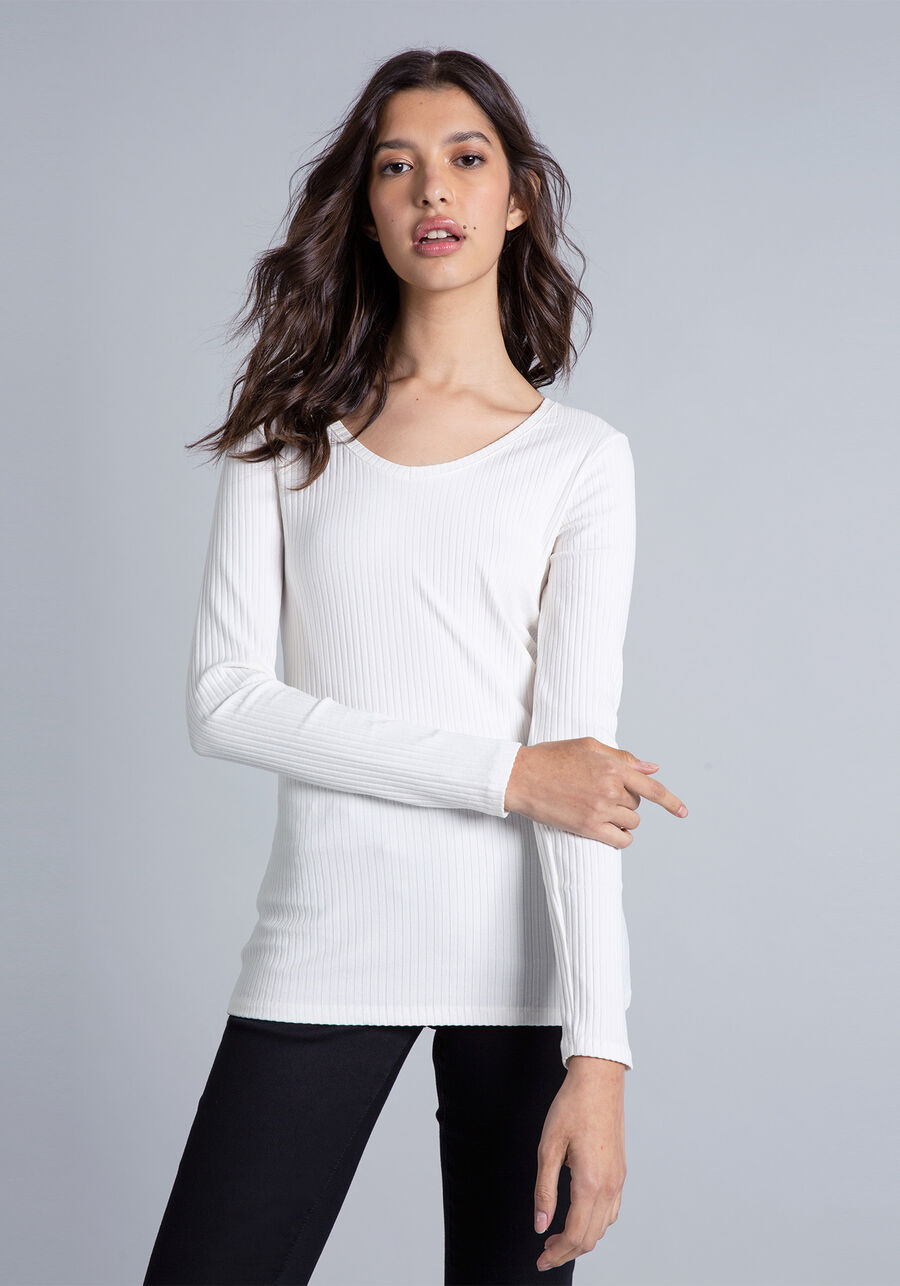 Blusa Manga Longa Decote V, . Blusa Manga Longa Decote V, , large.