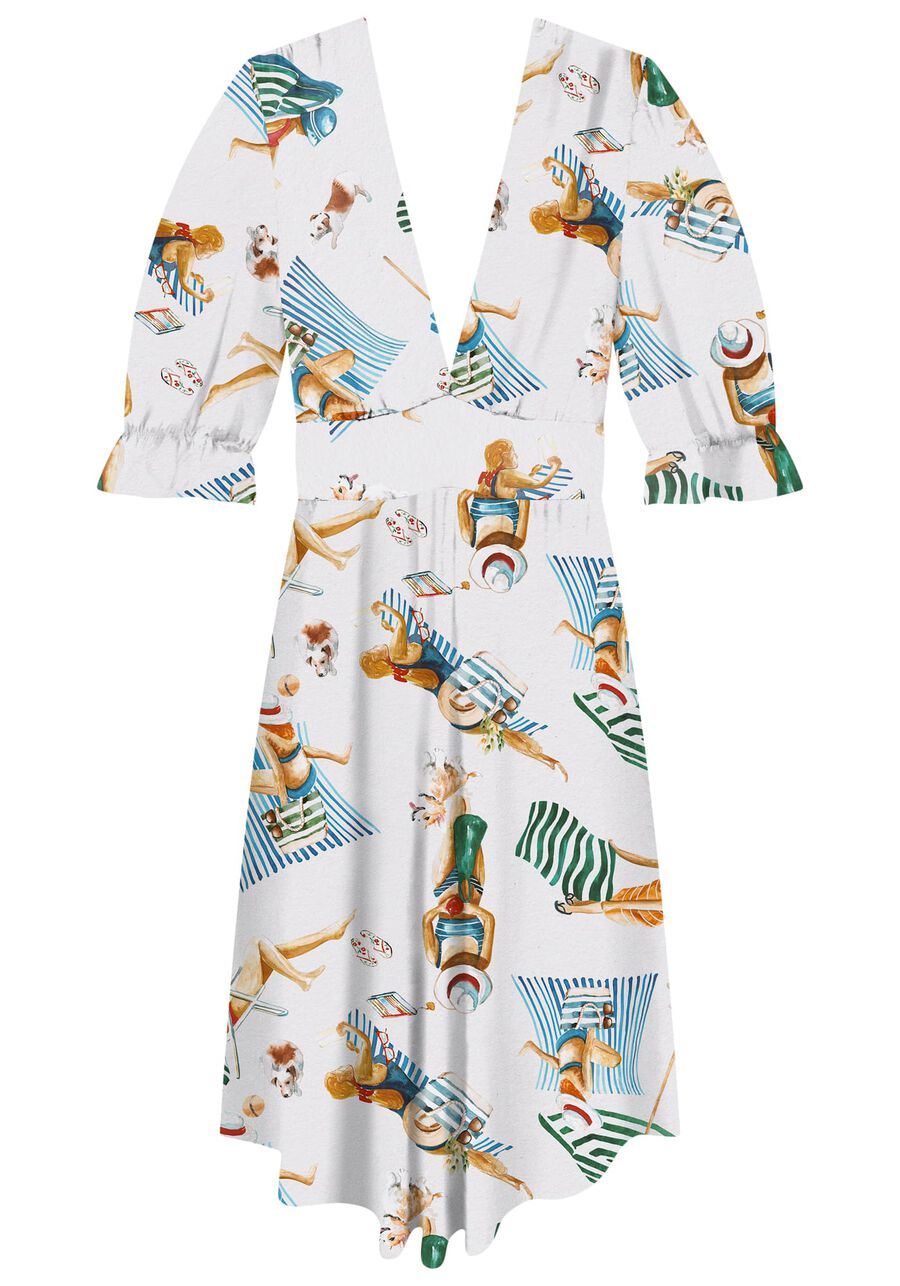 Vestido Midi em Crepe com Manga 3/4, . Vestido Midi em Crepe com Manga 3/4, , large.