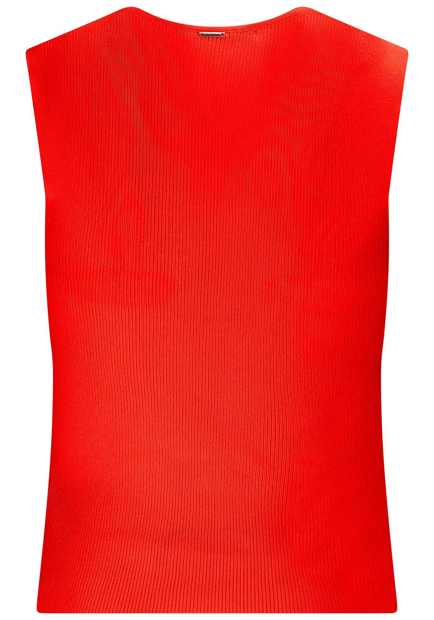 Regata Basic em Tric&ocirc; de Viscose com Decote Redondo, VERMELHO REDDISH, large.