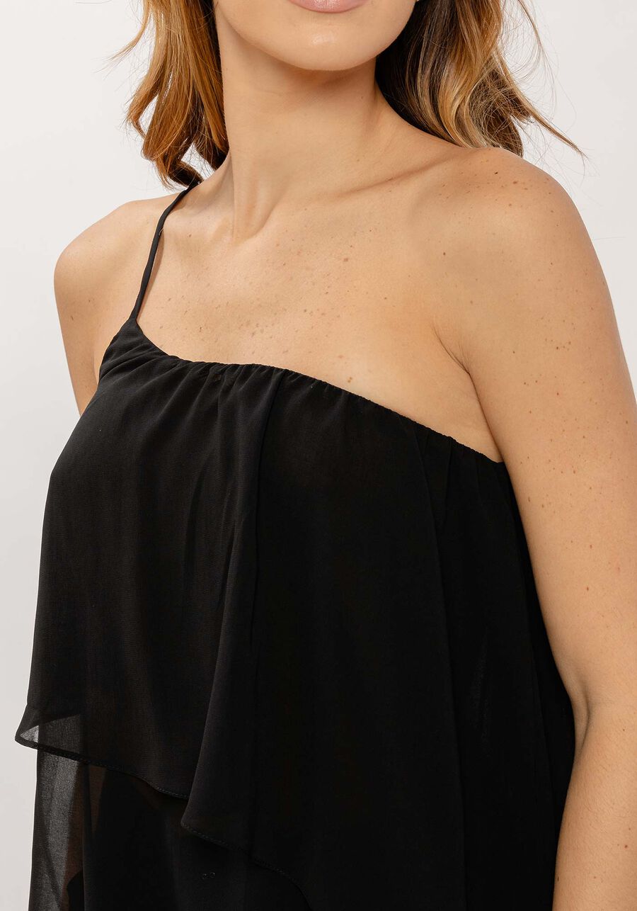Blusa Ombro Só em Chiffon com Babado, . Blusa Ombro Só em Chiffon com Babado, , large.