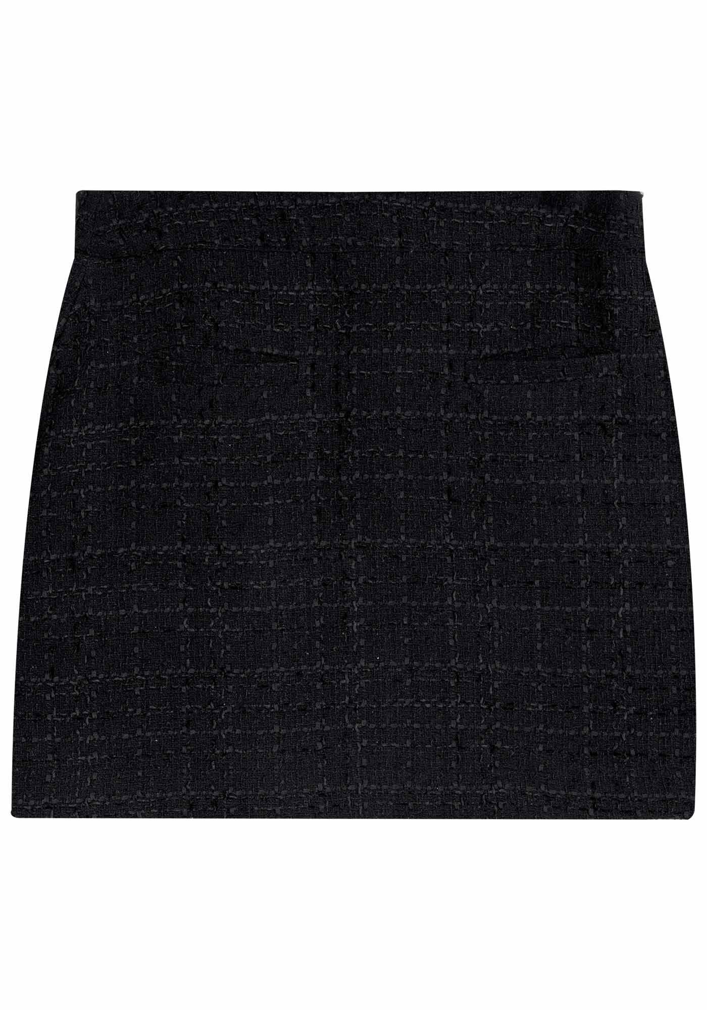 Saia Curta Cintura Alta em Tweed, , large.