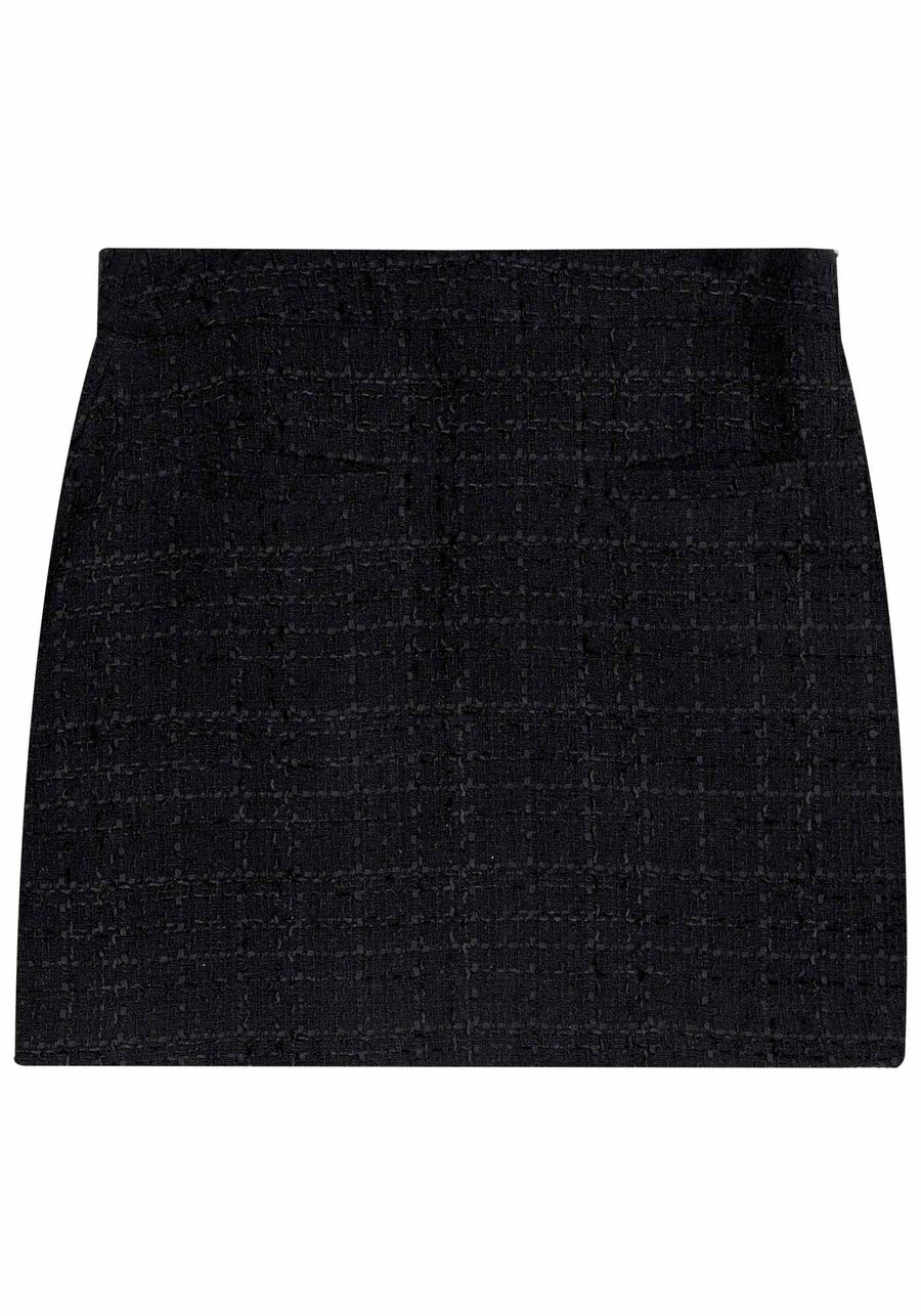 Saia Curta Cintura Alta em Tweed, . Saia Curta Cintura Alta em Tweed, , large.