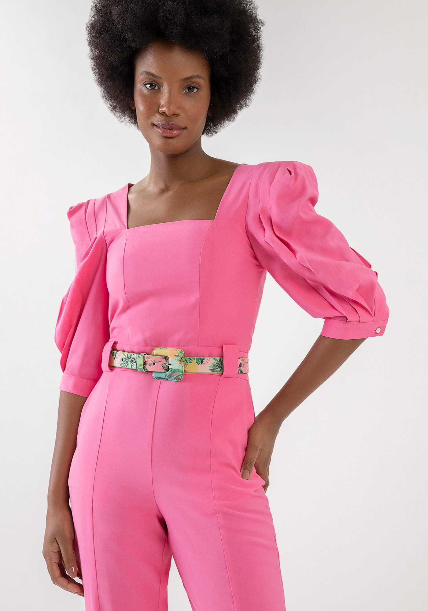 Cinto de Cintura Estampado com Fivela Quadrada, , large.