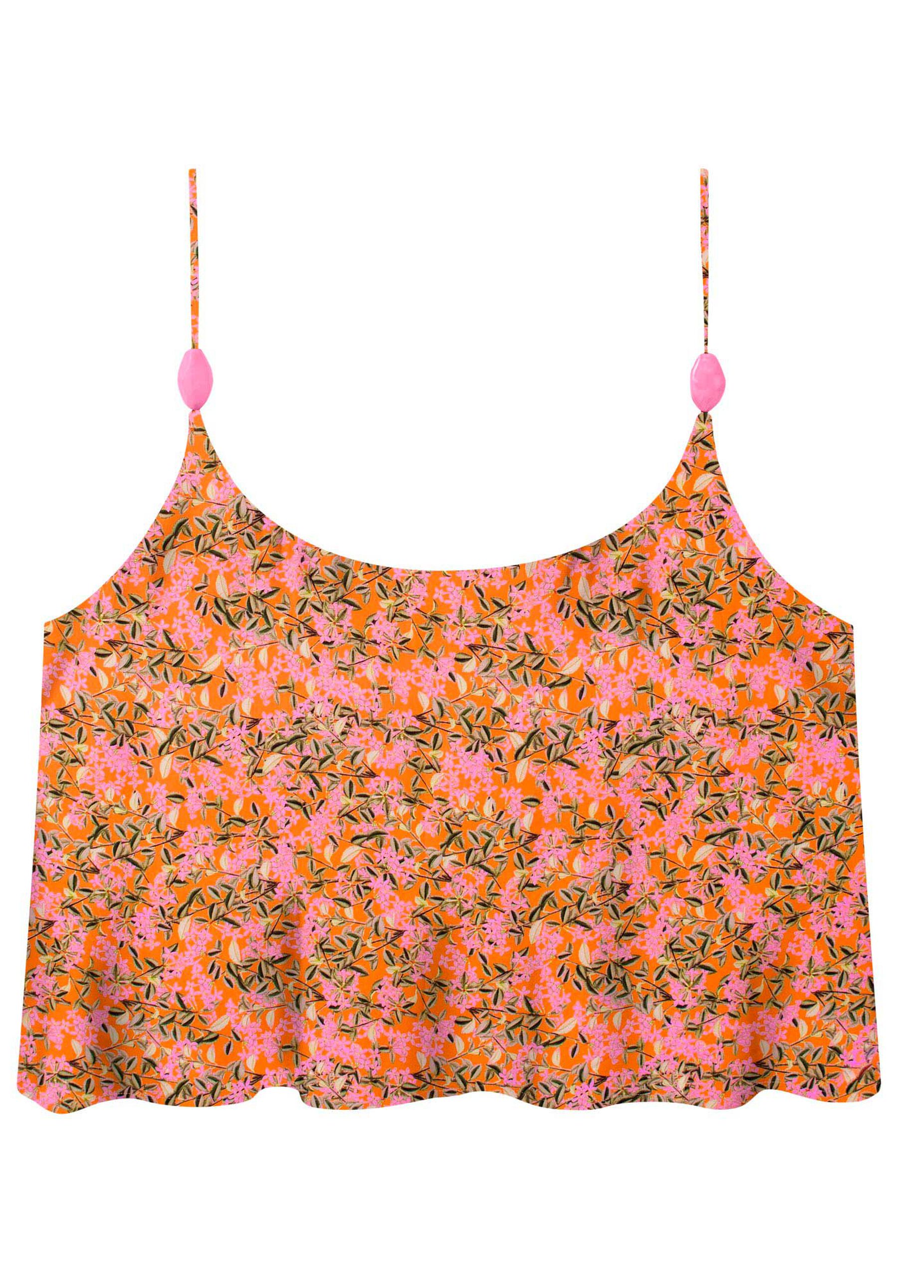 Blusa com Alças Cropped Estampada, FLORISTA. Blusa com Alças Cropped Estampada, FLORISTA, large.