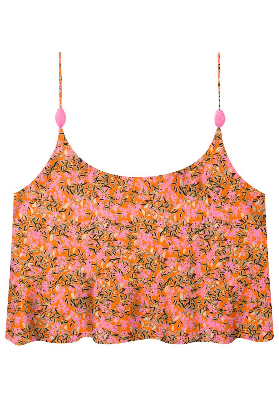 Blusa com Alças Cropped Estampada, . Blusa com Alças Cropped Estampada, , large.