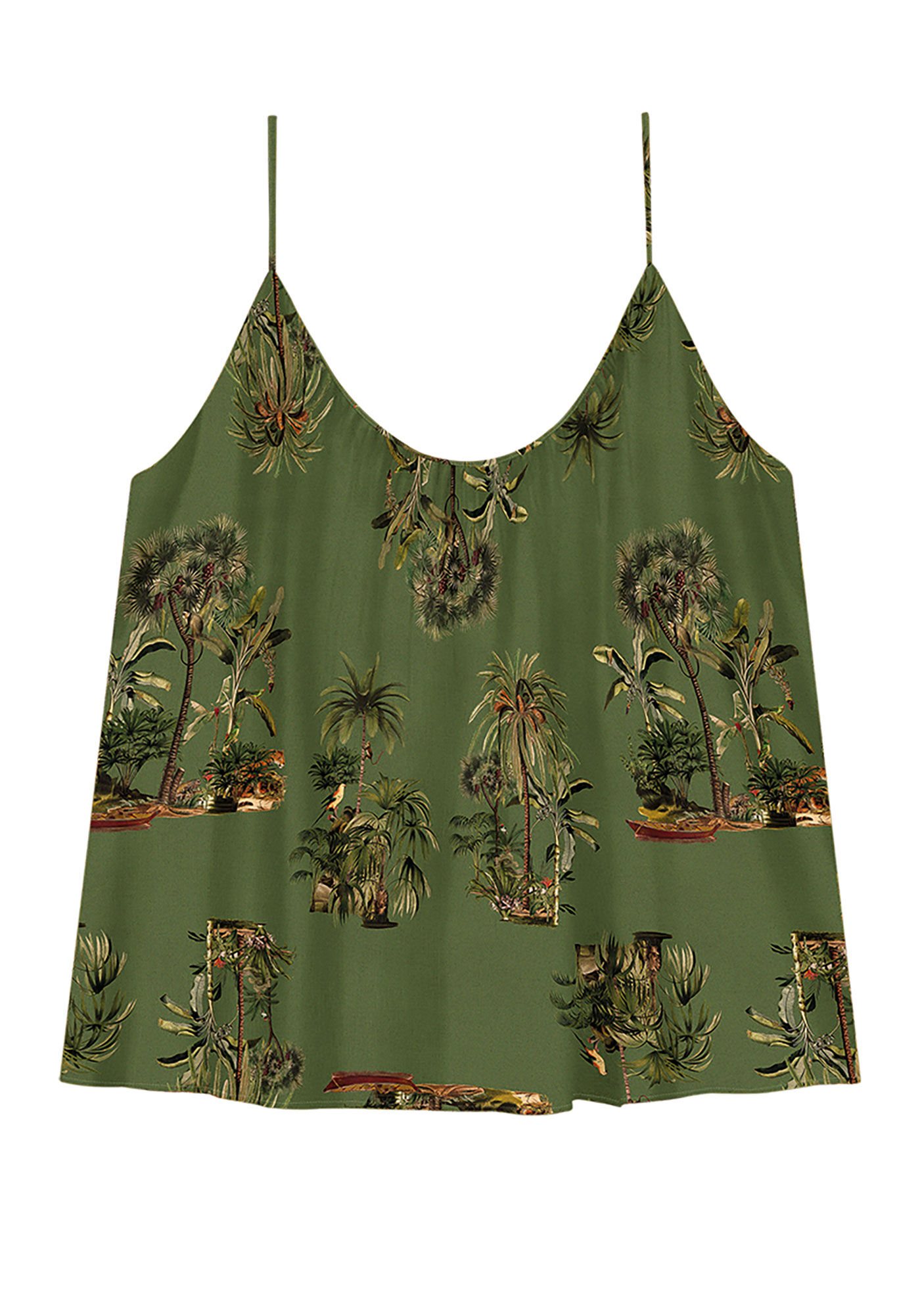 Blusa Estampada em Viscose com Franzido Decote, , large.