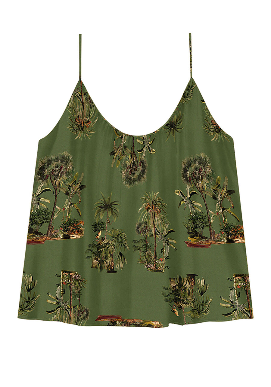 Blusa Estampada em Viscose com Franzido Decote, . Blusa Estampada em Viscose com Franzido Decote, , large.