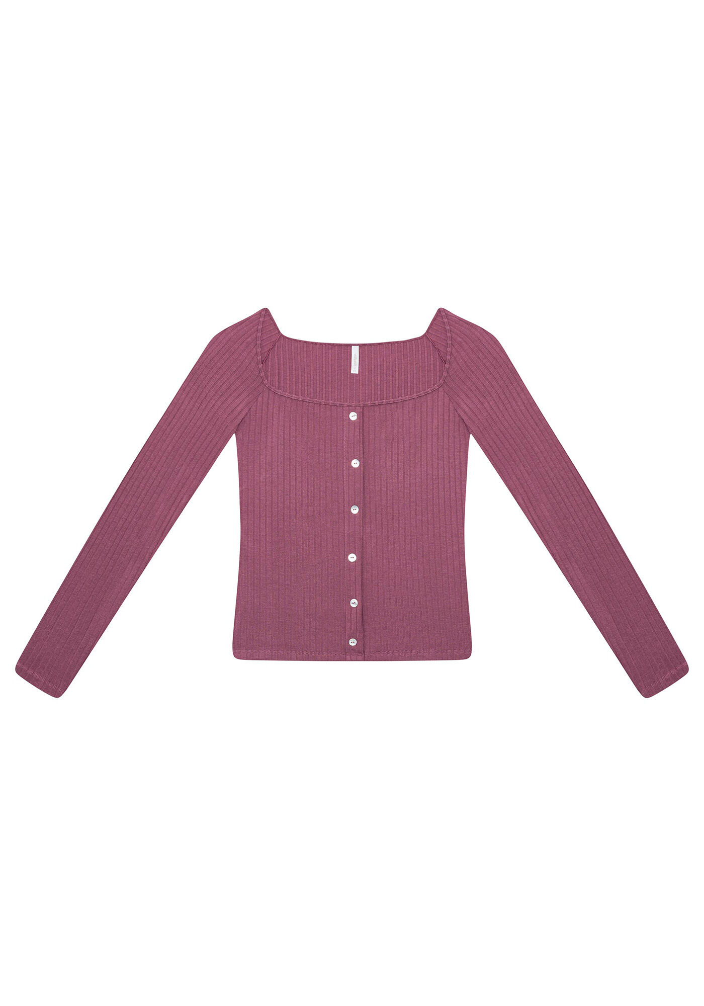 Blusa Canelada com Bot&otilde;es, , large.