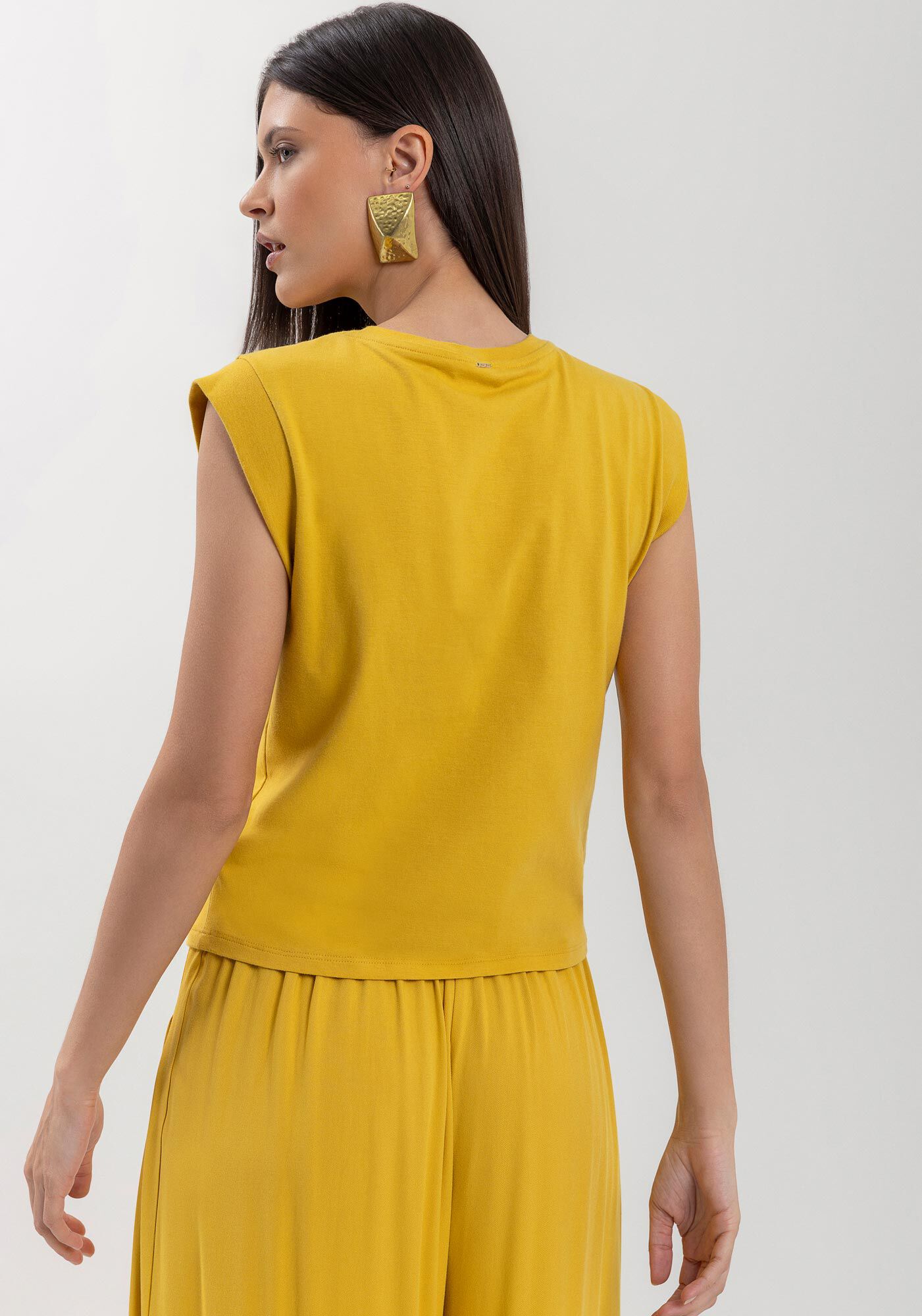 Blusa De algod&atilde;o Com Gola Canelada E Estampa Local, , large.