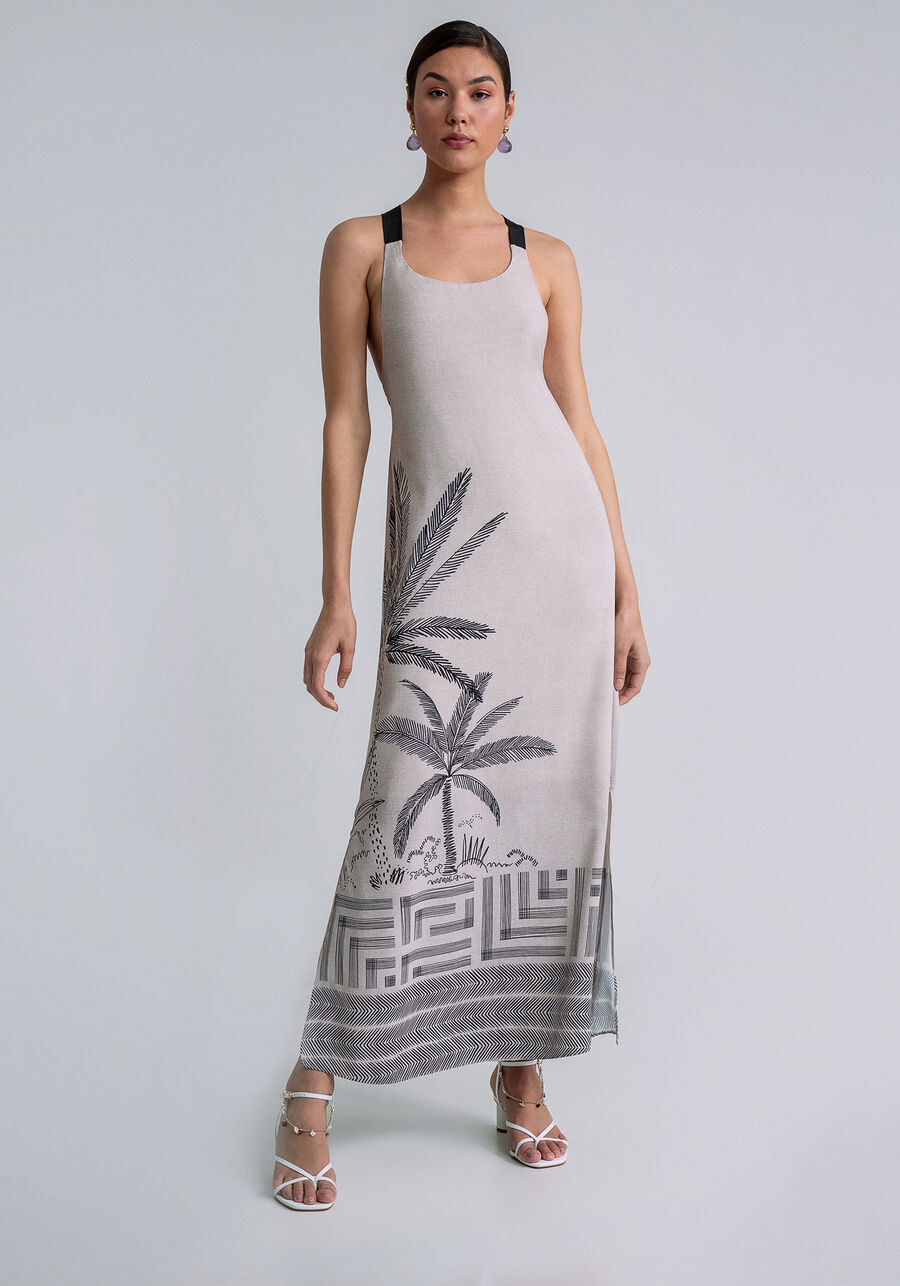 Vestido Midi Alças Amarração, CAMINHOS. Vestido Midi Alças Amarração, CAMINHOS, large.