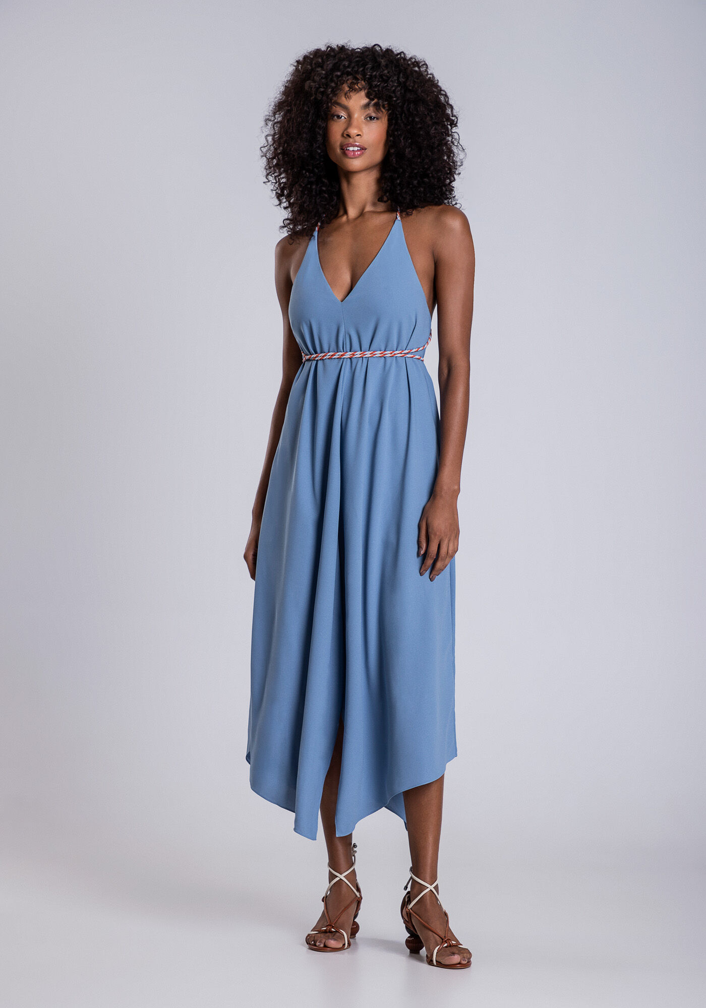 Vestido com pontas assimétricas clearance