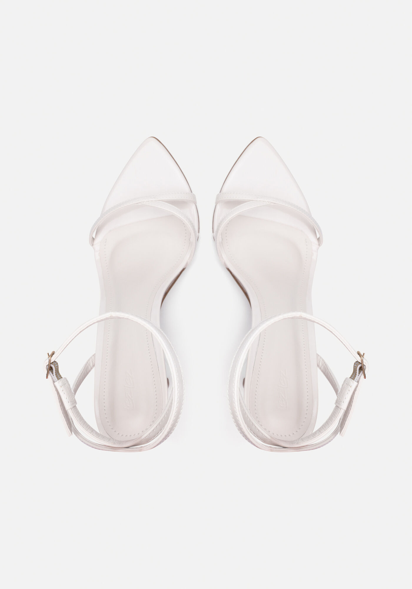 Sand&aacute;lia De Tiras Com Salto Alto Fino, BRANCO OFF WHITE, large.