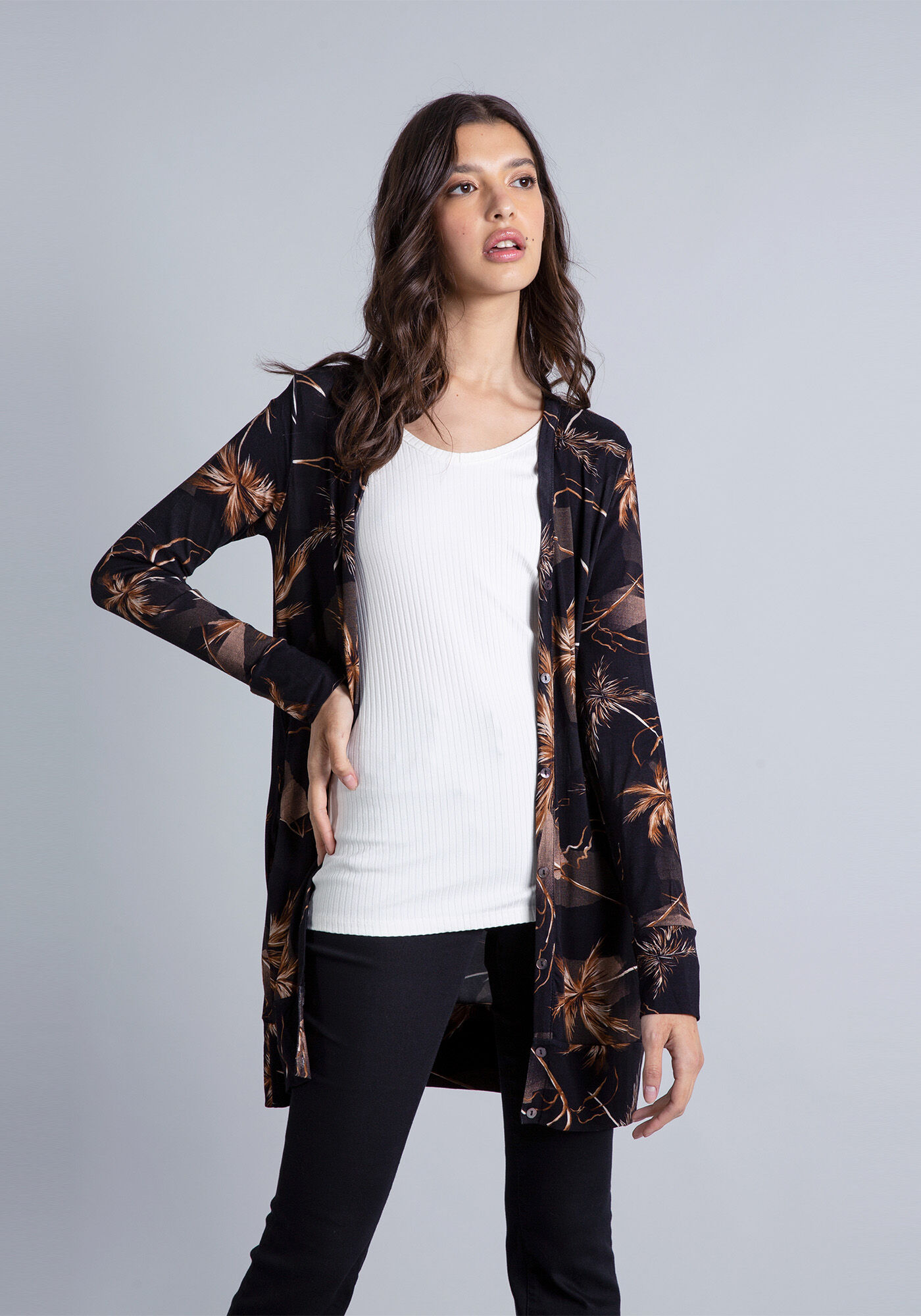 Cardigan Boyfriend Alongado, , large.