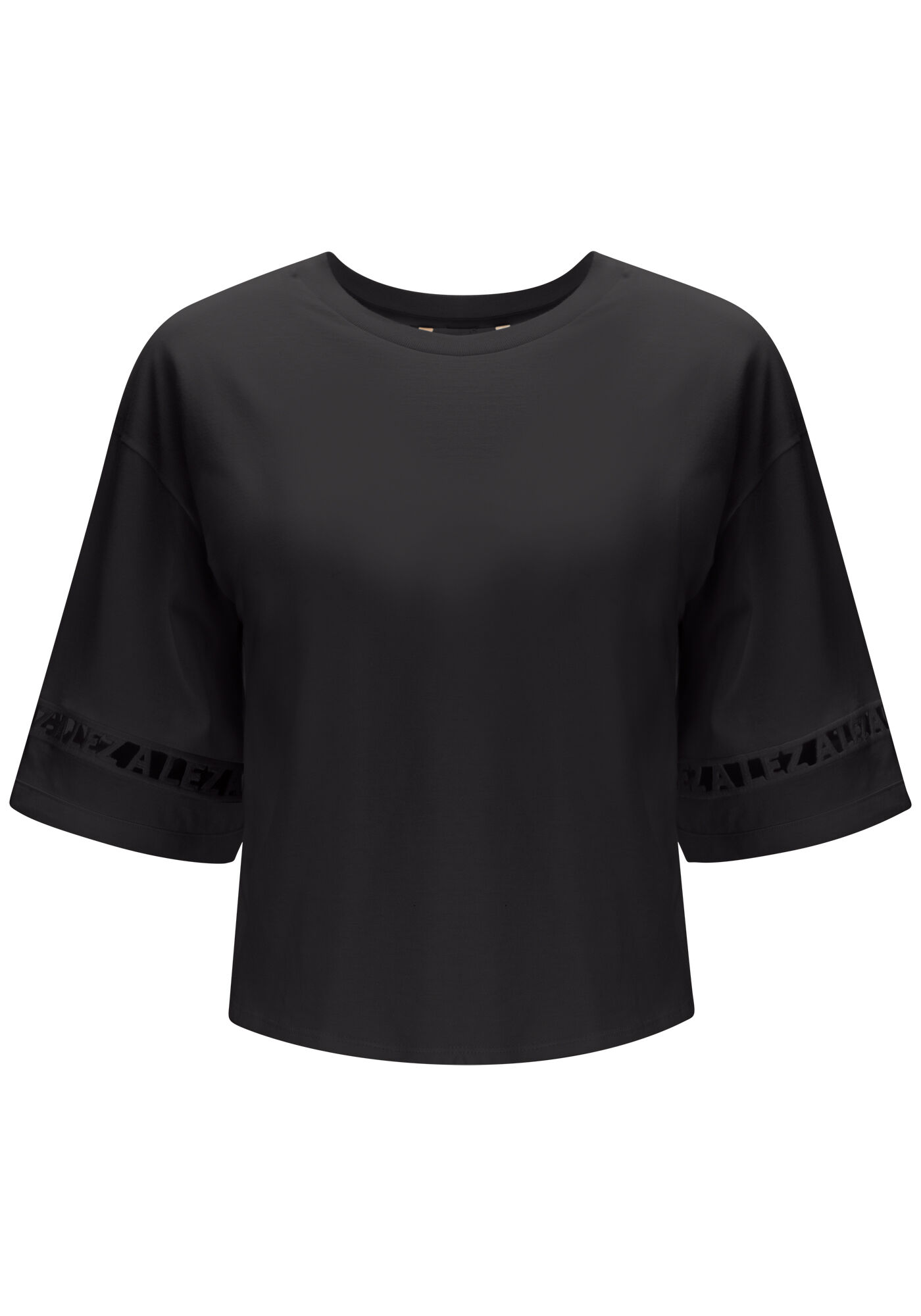 T-shirt Oversized com Bordado Vazado Manga, , large.