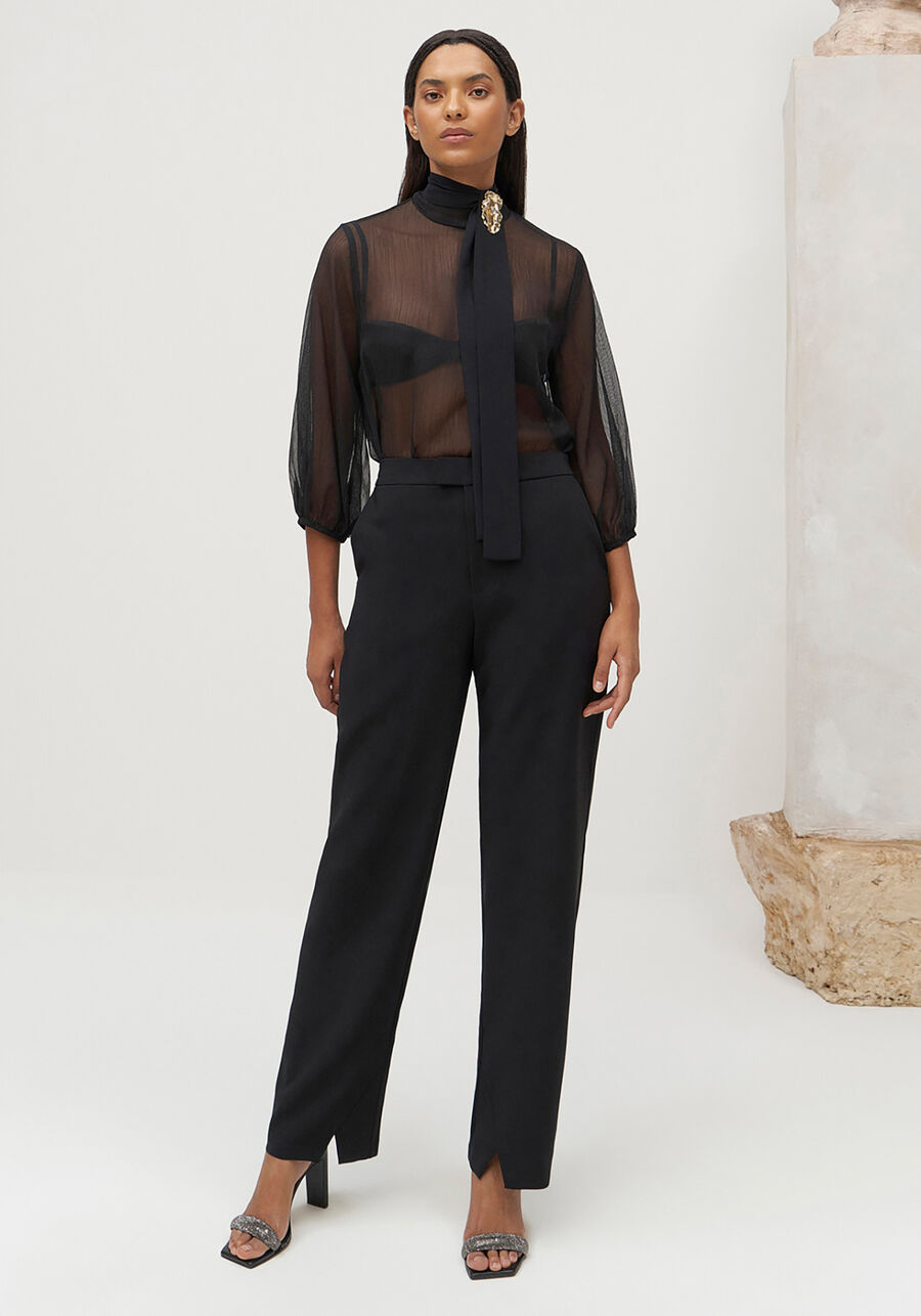 Calça Reta Alfaiataria Slim com Cintura Média, . Calça Reta Alfaiataria Slim com Cintura Média, , large.