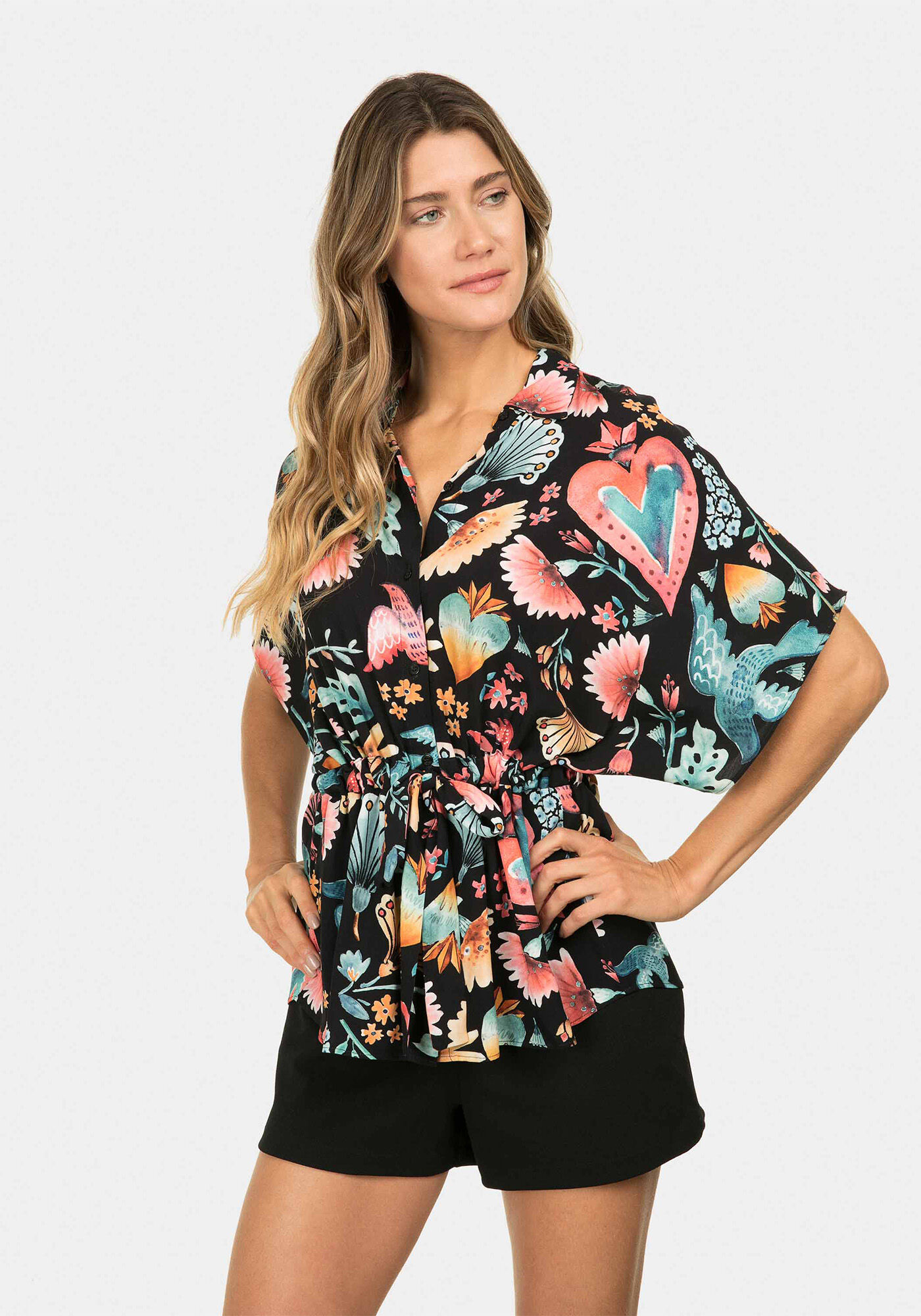 Camisa Amarra&ccedil;&atilde;o Estampa, , large.