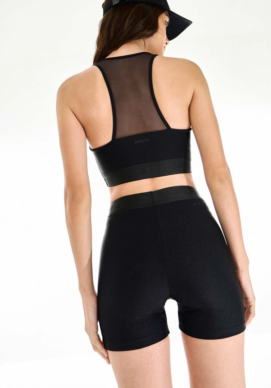 Shorts Cintura Alta MOVE Fitness Elástico Personalizado, PRETO REATIVO. Shorts Cintura Alta MOVE Fitness Elástico Personalizado, PRETO REATIVO, large.