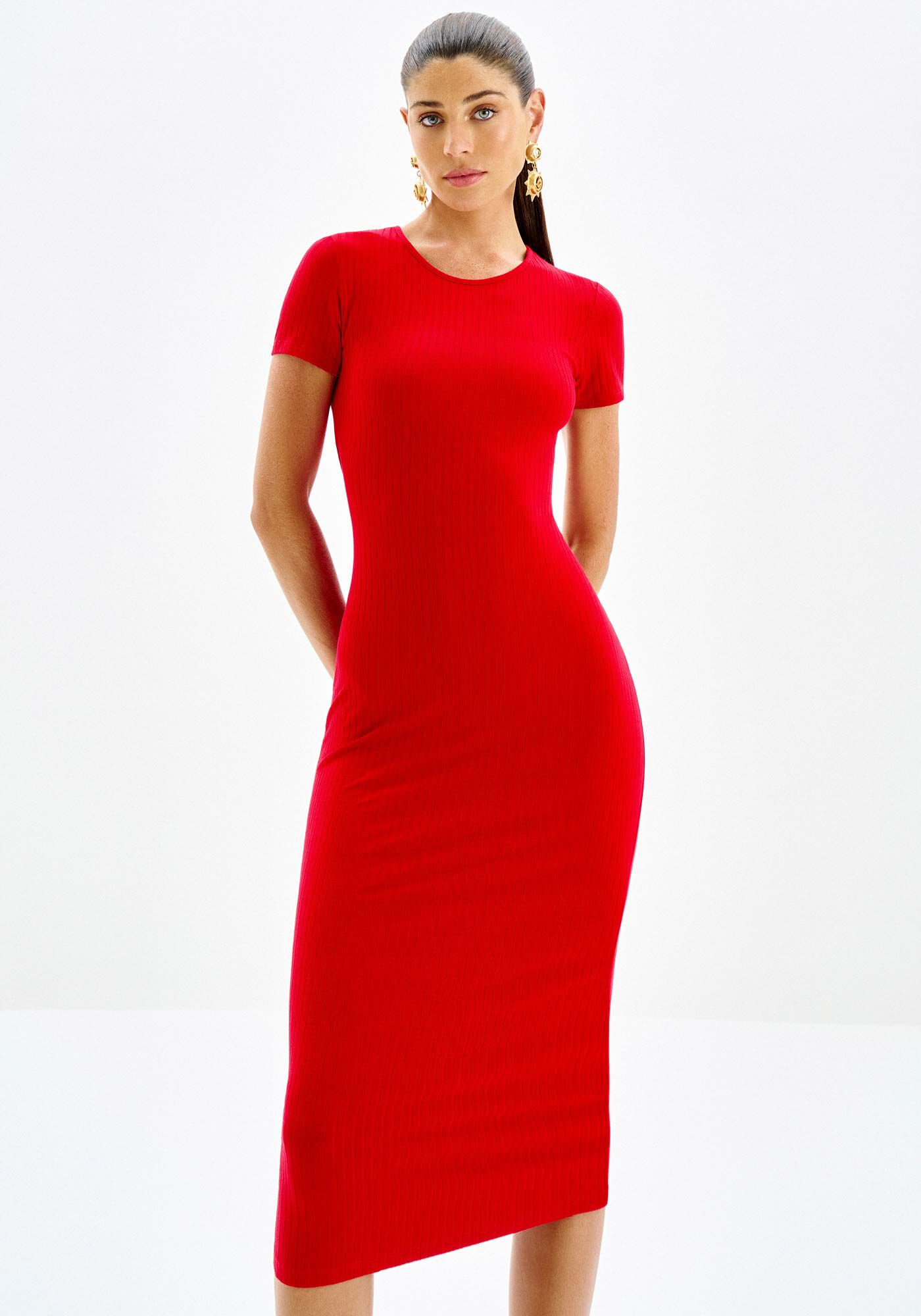 Vestido Midi Canelado com Recorte Costas | Lez a Lez