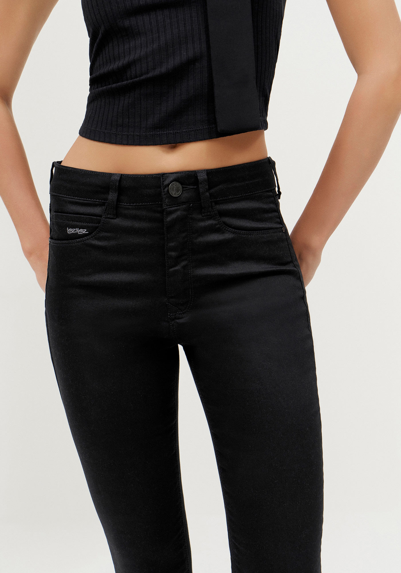 Cal&ccedil;a Sarja Skinny Ever Black, PRETO REATIVO, large.