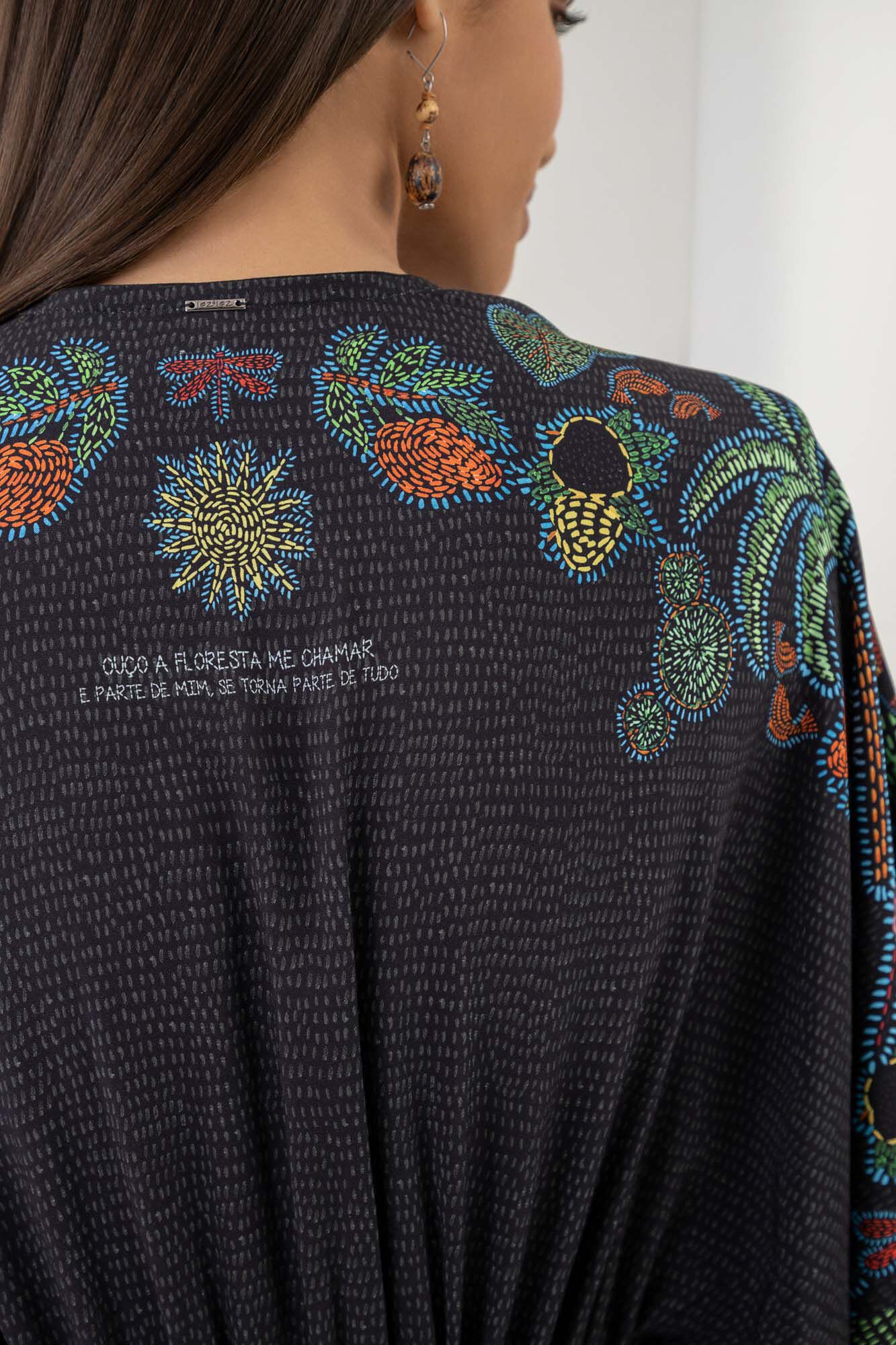 Vestido Midi Chemise em Viscose Estampado, , large.