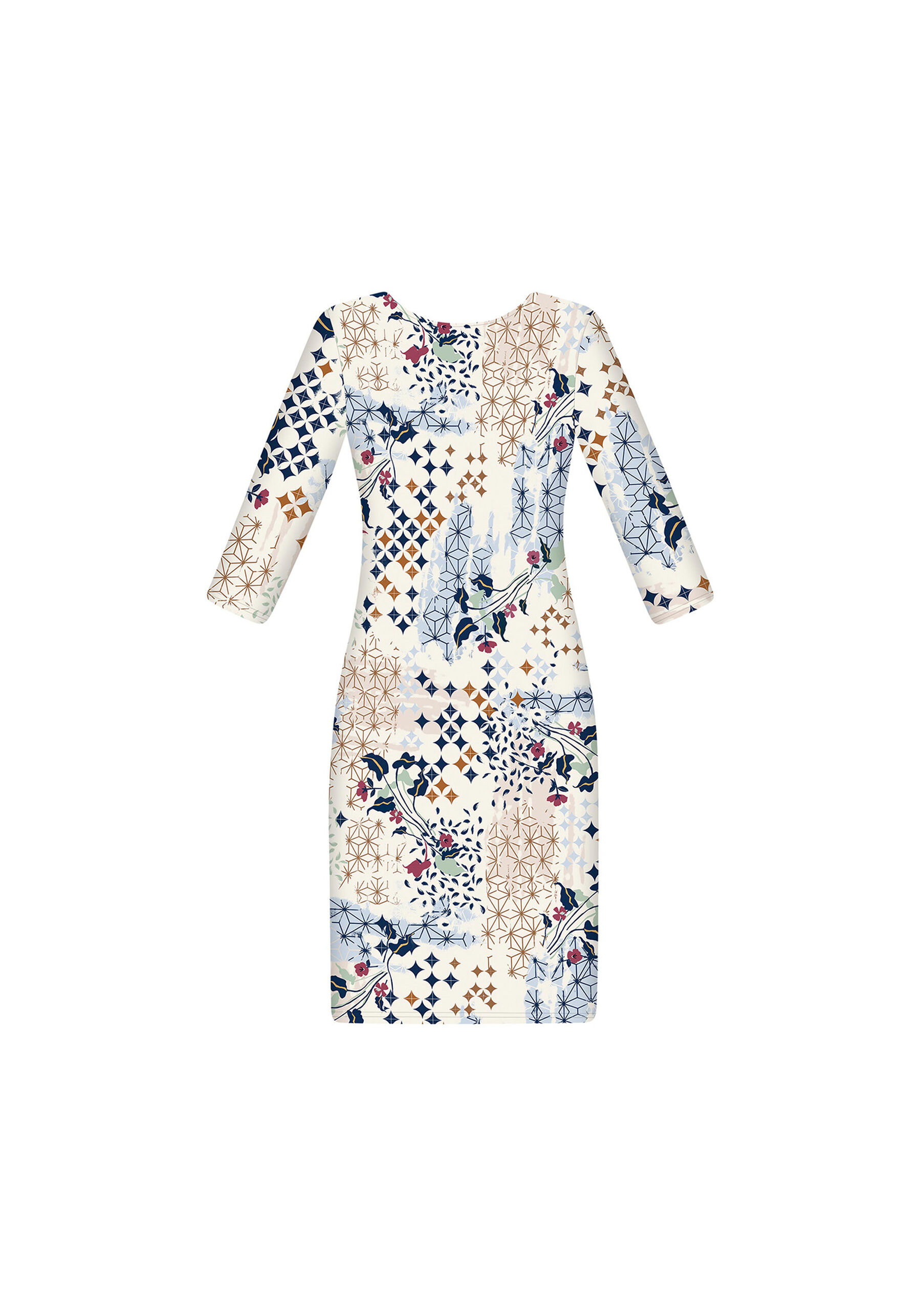 Vestido Mangas 3/4 Estampado, . Vestido Mangas 3/4 Estampado, , large.