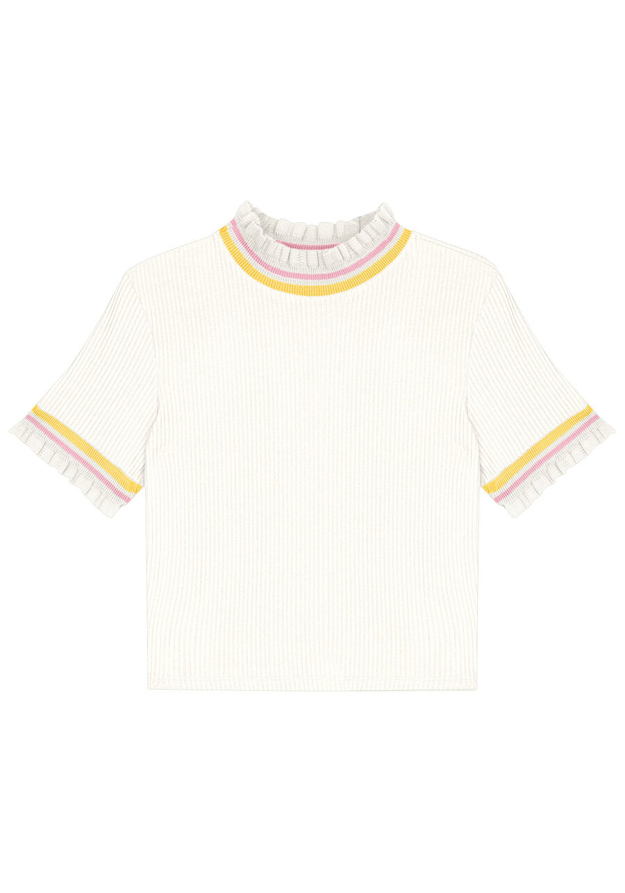Blusa Canelada com Gola Alta Retilínea, . Blusa Canelada com Gola Alta Retilínea, , large.