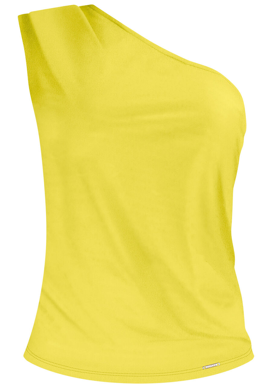 Blusa Um Ombro Só em Malha Aveludada, . Blusa Um Ombro Só em Malha Aveludada, , large.