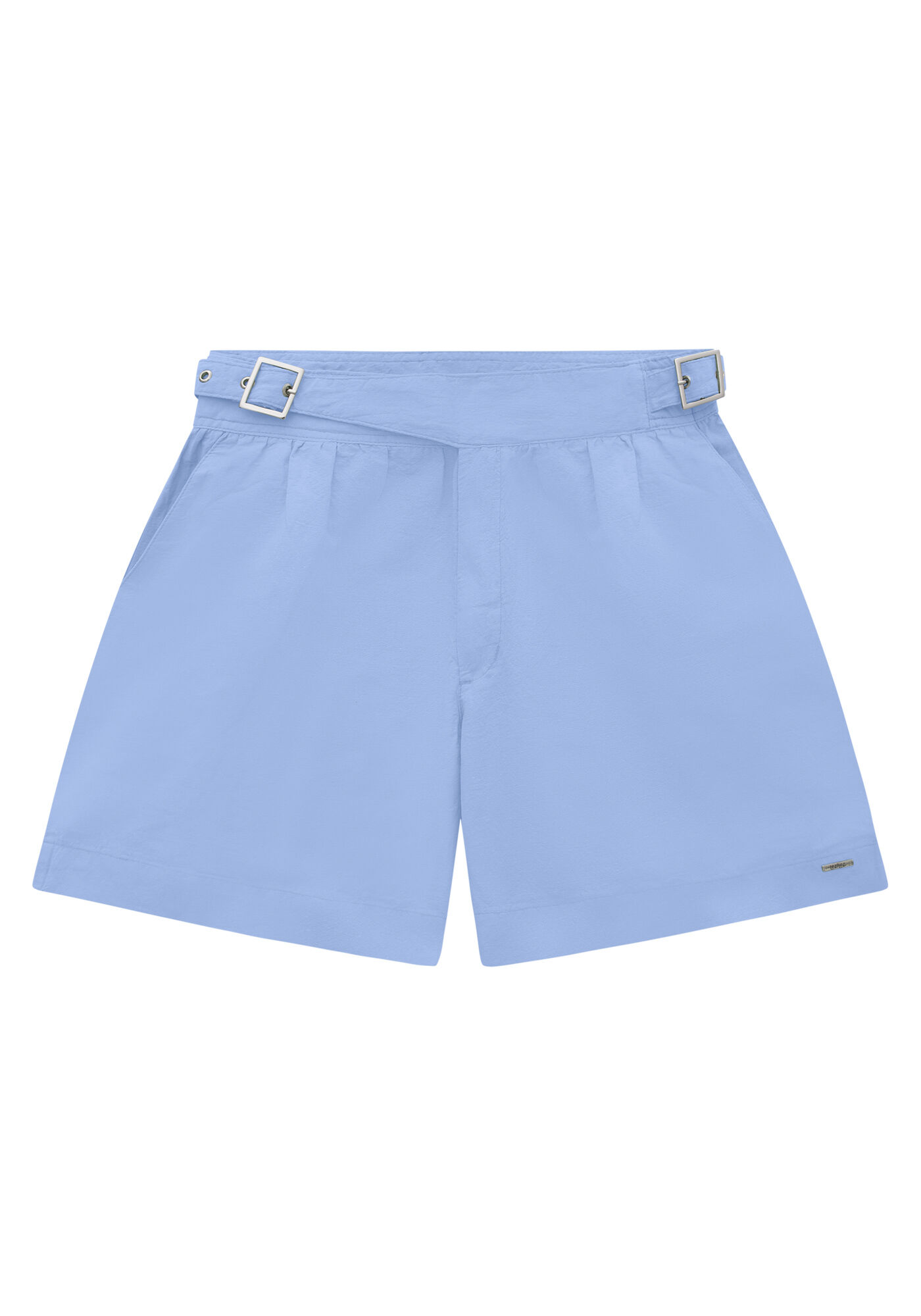 Shorts Sarja com Cintura Super Alta Sustent&aacute;vel, AZUL VIOLA, large.