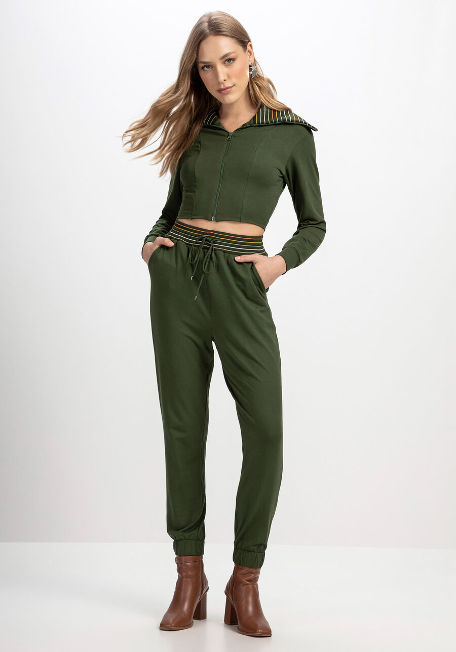 Jaqueta Cropped em Moletom com Máxi Gola, . Jaqueta Cropped em Moletom com Máxi Gola, , large.