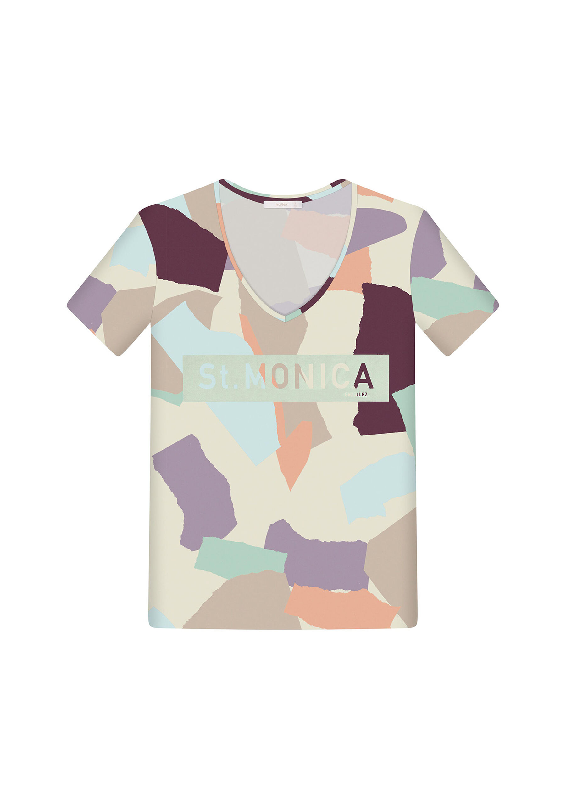 Blusa Decote V Estampada Hollywood, . Blusa Decote V Estampada Hollywood, , large.